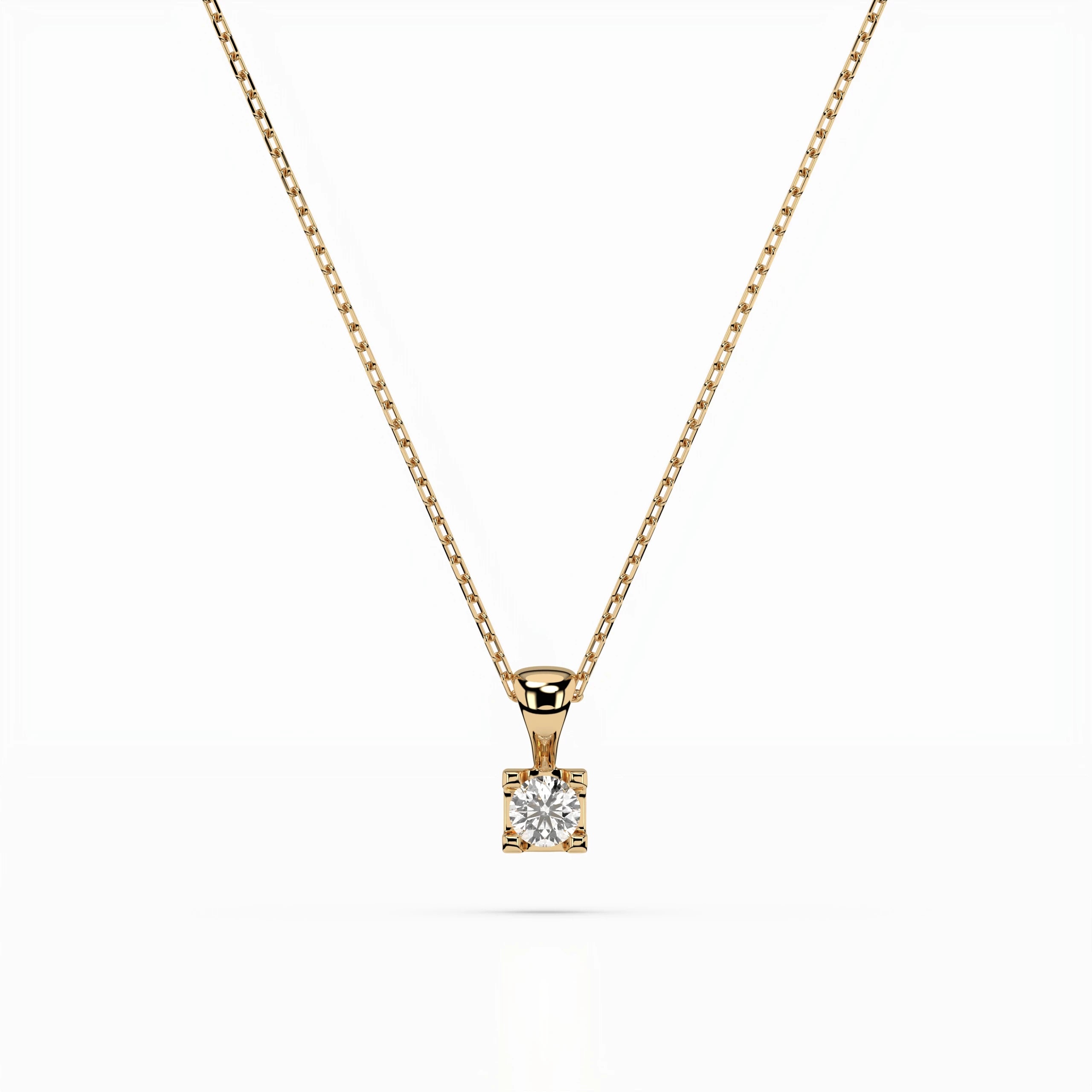 Solitaire Necklace (Round), 0.15 ct — 104-10013(3.4)
