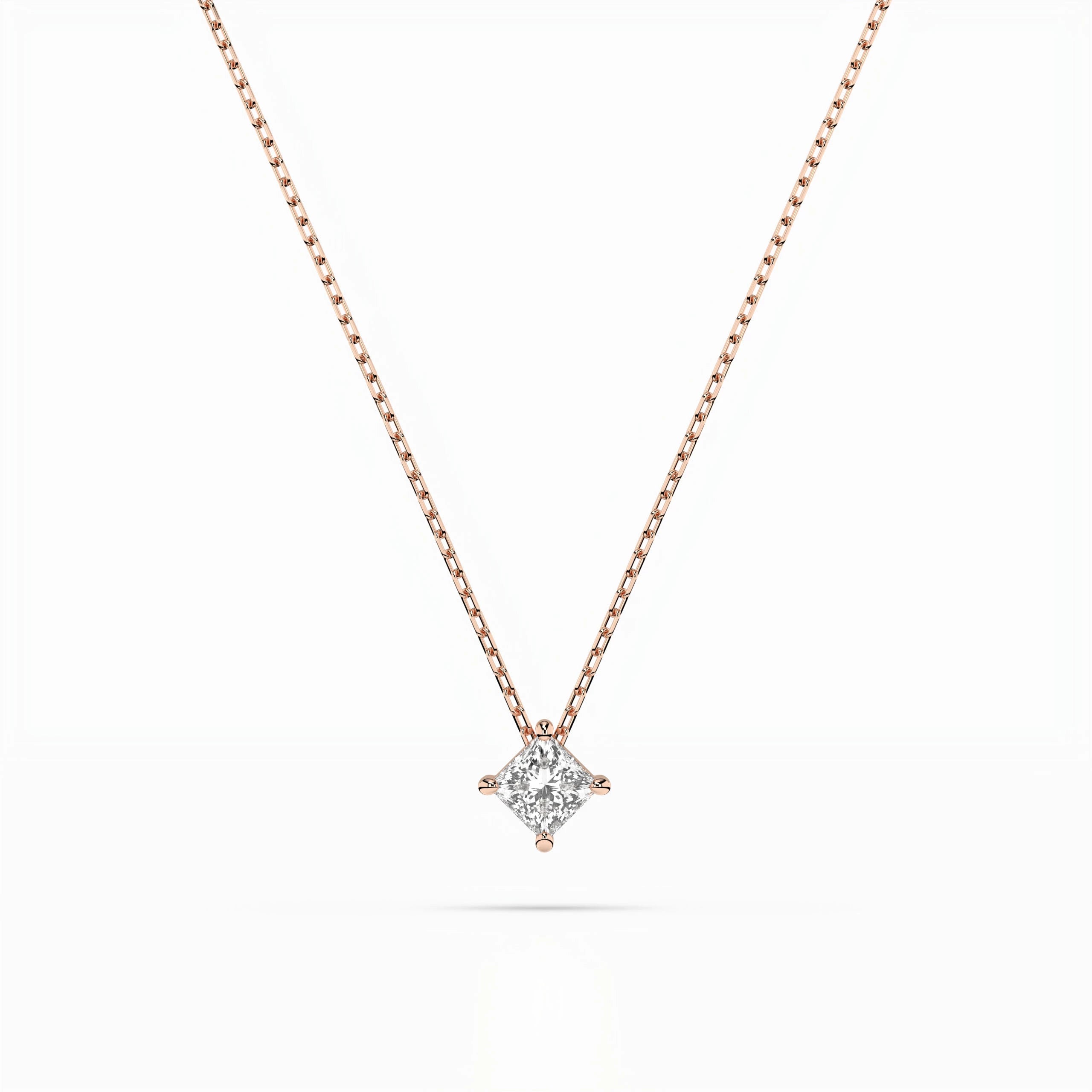 Solitaire Necklace (Princess), 0.17 ct — 104-10055(3.0)PR