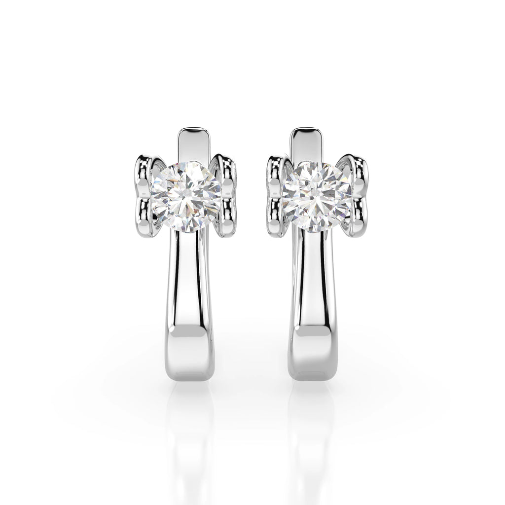 Solitaire English Lock Earring (Round), 0.5 ct — 102-10013(4.0)