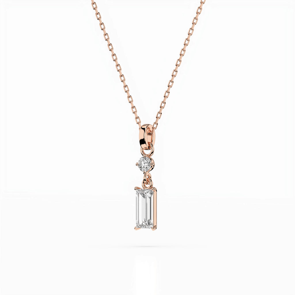 Solitaire Necklace (Baguette), 0.04 ct — 104-10071/2(0.30)BAQ