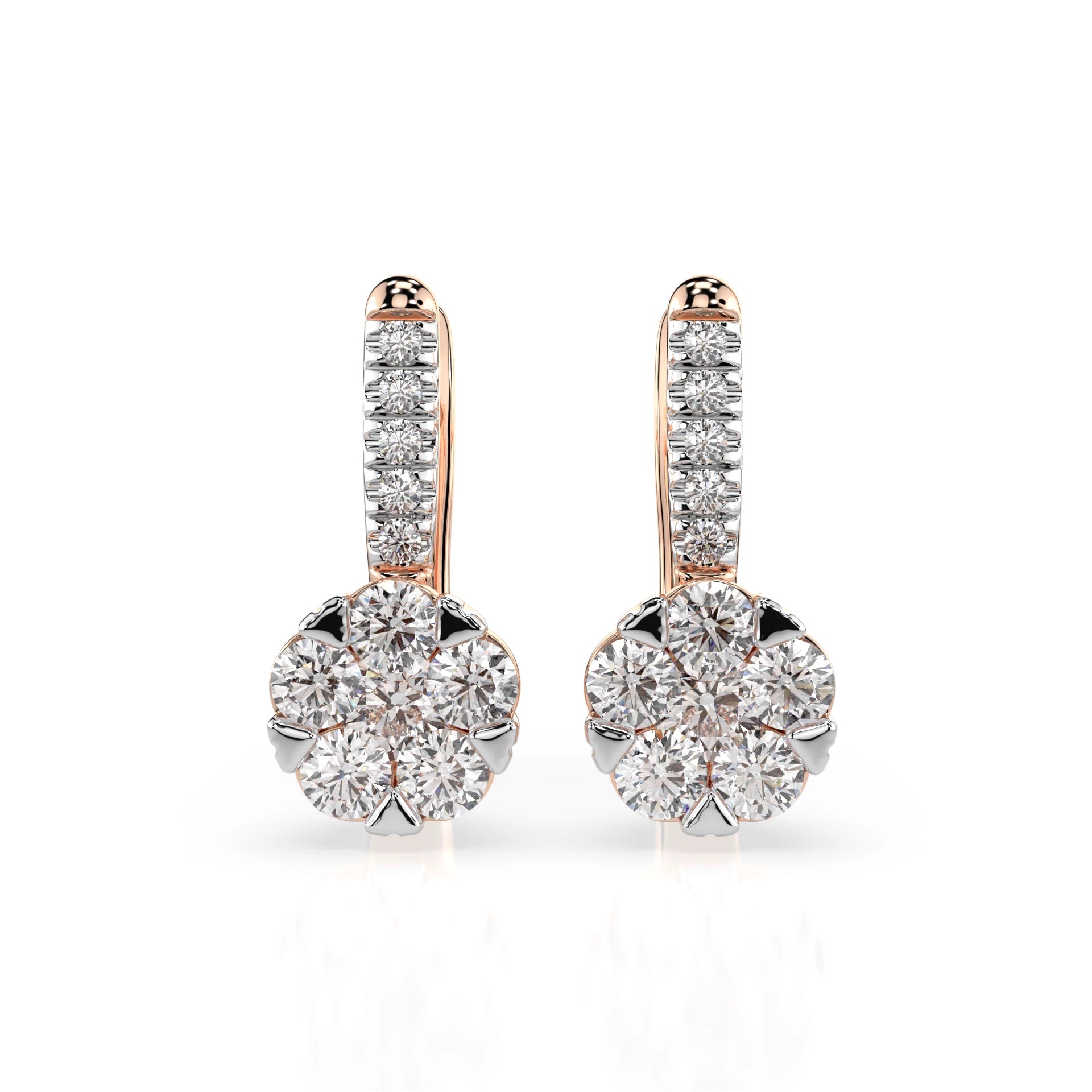 Illusion Earring (Round), 0.2 ct — 102-10015/4(3.0)