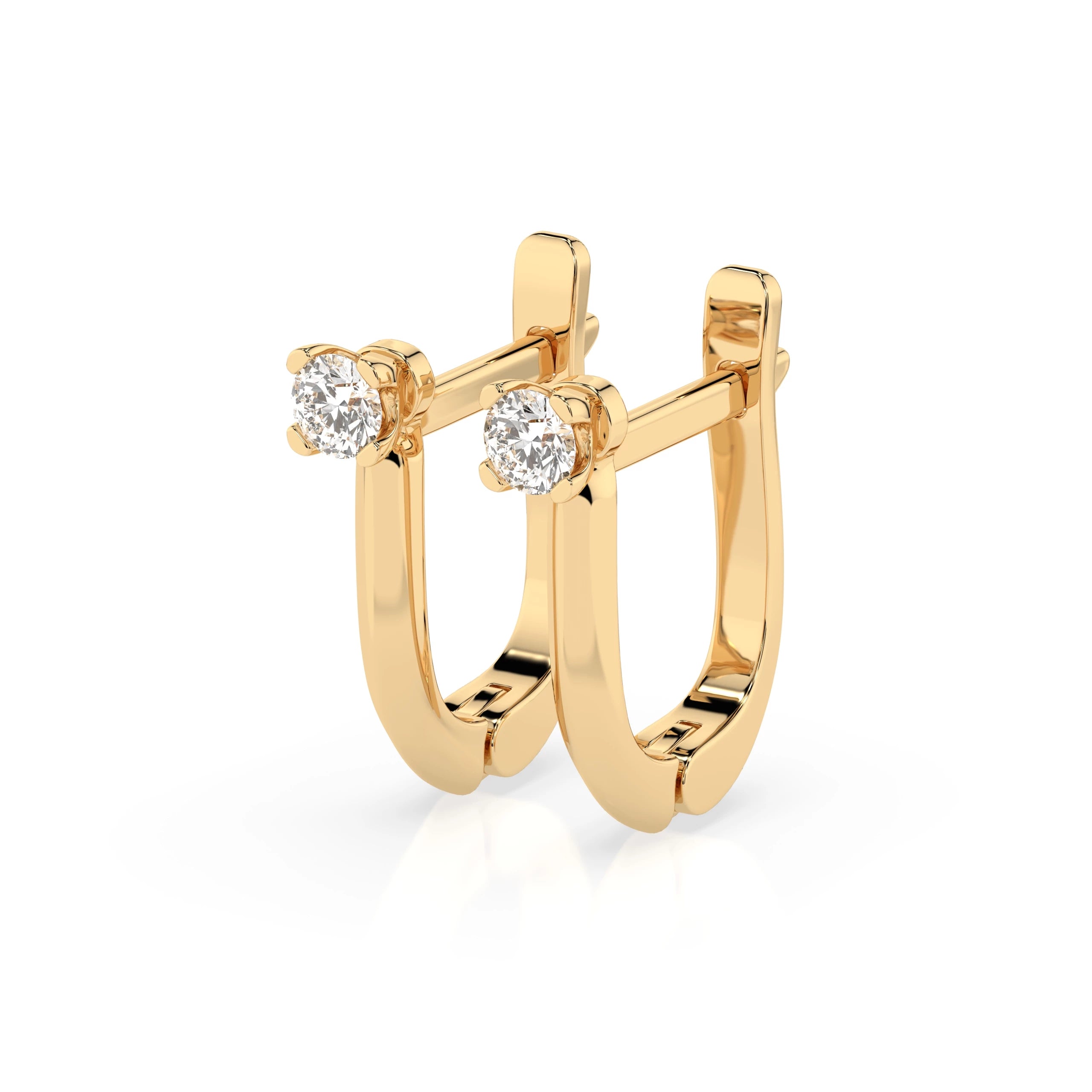 Solitaire English Lock Earring (Round), 0.12 ct — 102-10089(2.5)