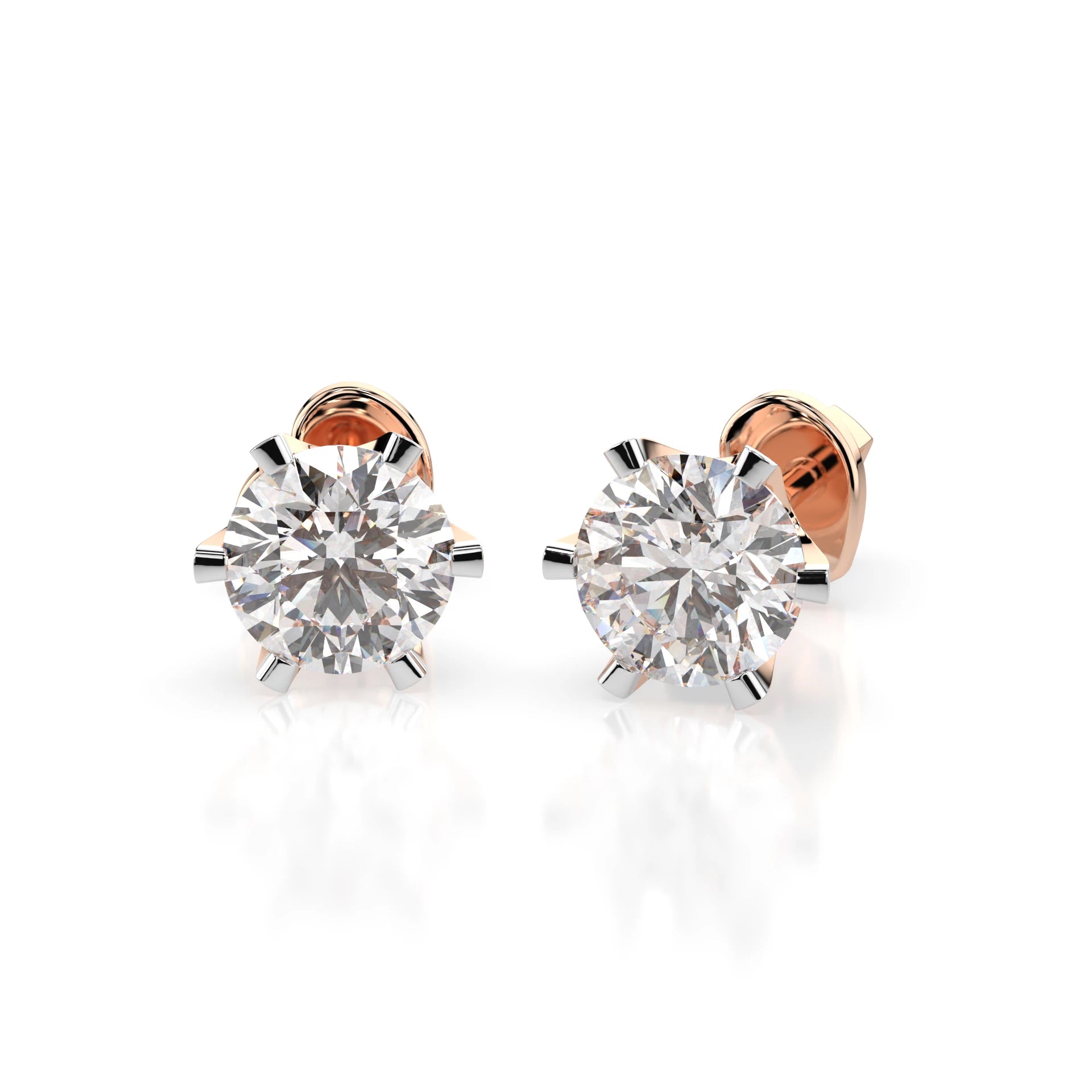 Solitaire Butterfly Earring (Round), 1.4 ct — 102-10040/1(5.7)