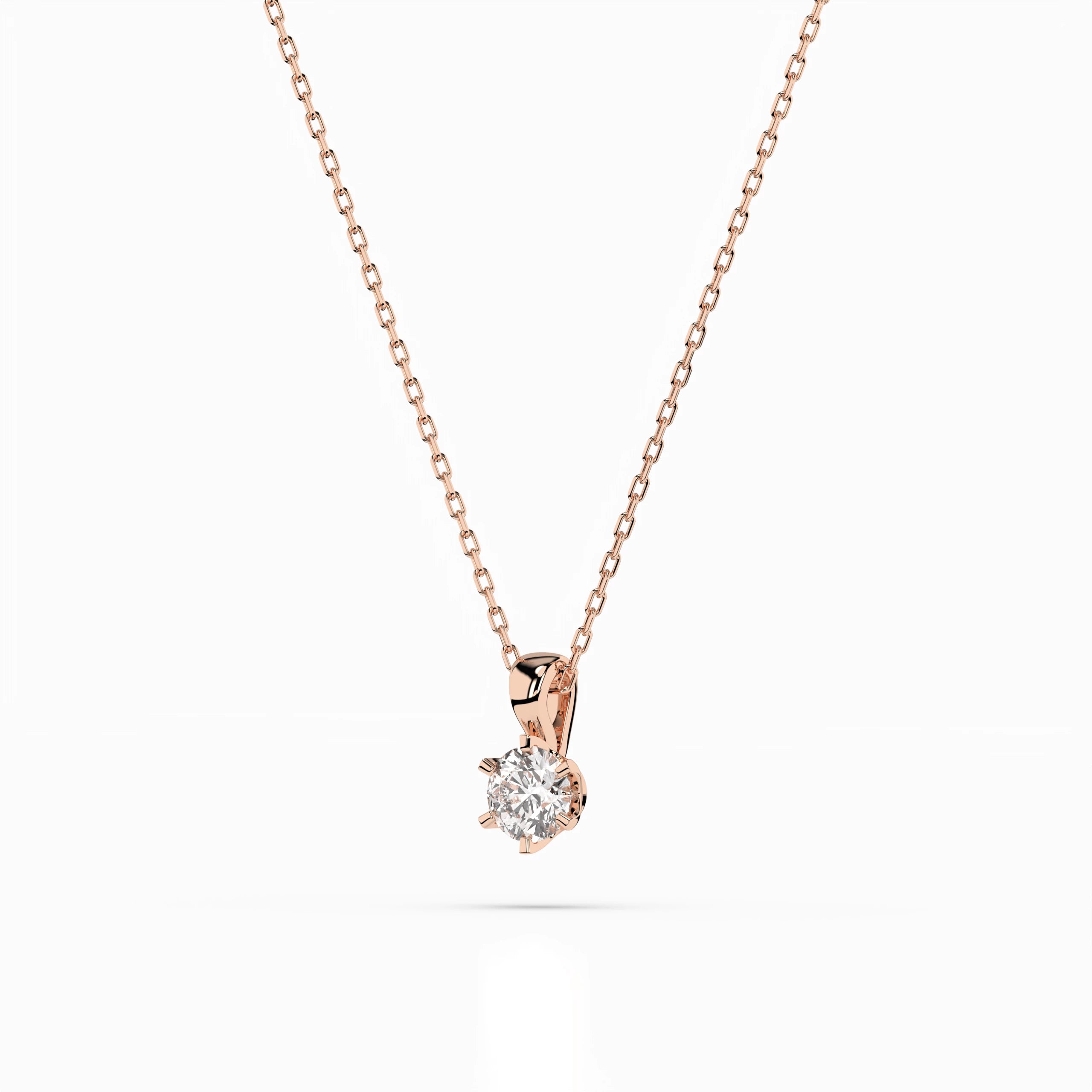 Solitaire Necklace (Round), 0.3 ct — 104-10004(4.2)