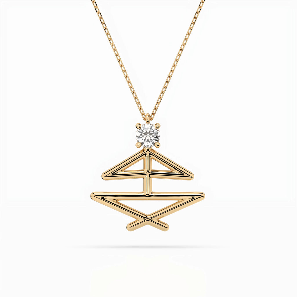 Minimalism Necklace (Round), 0.1 ct — 104-10064