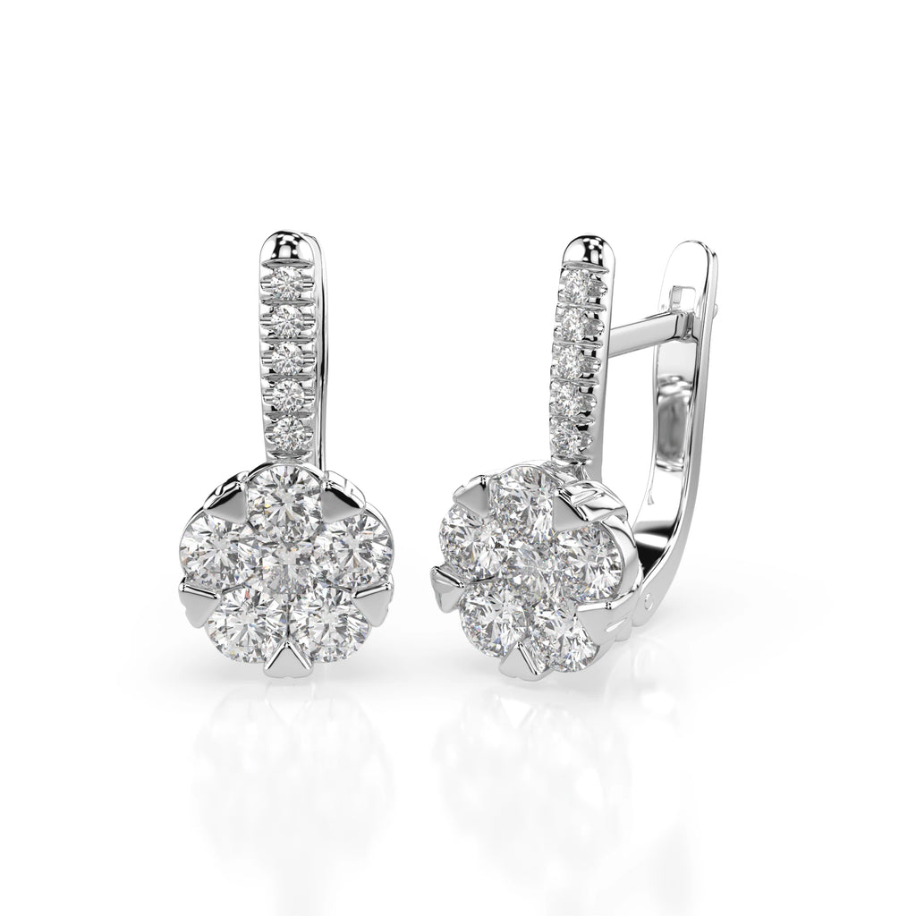 Illusion Earring (Round), 0.3 ct — 102-10015/4(3.4)