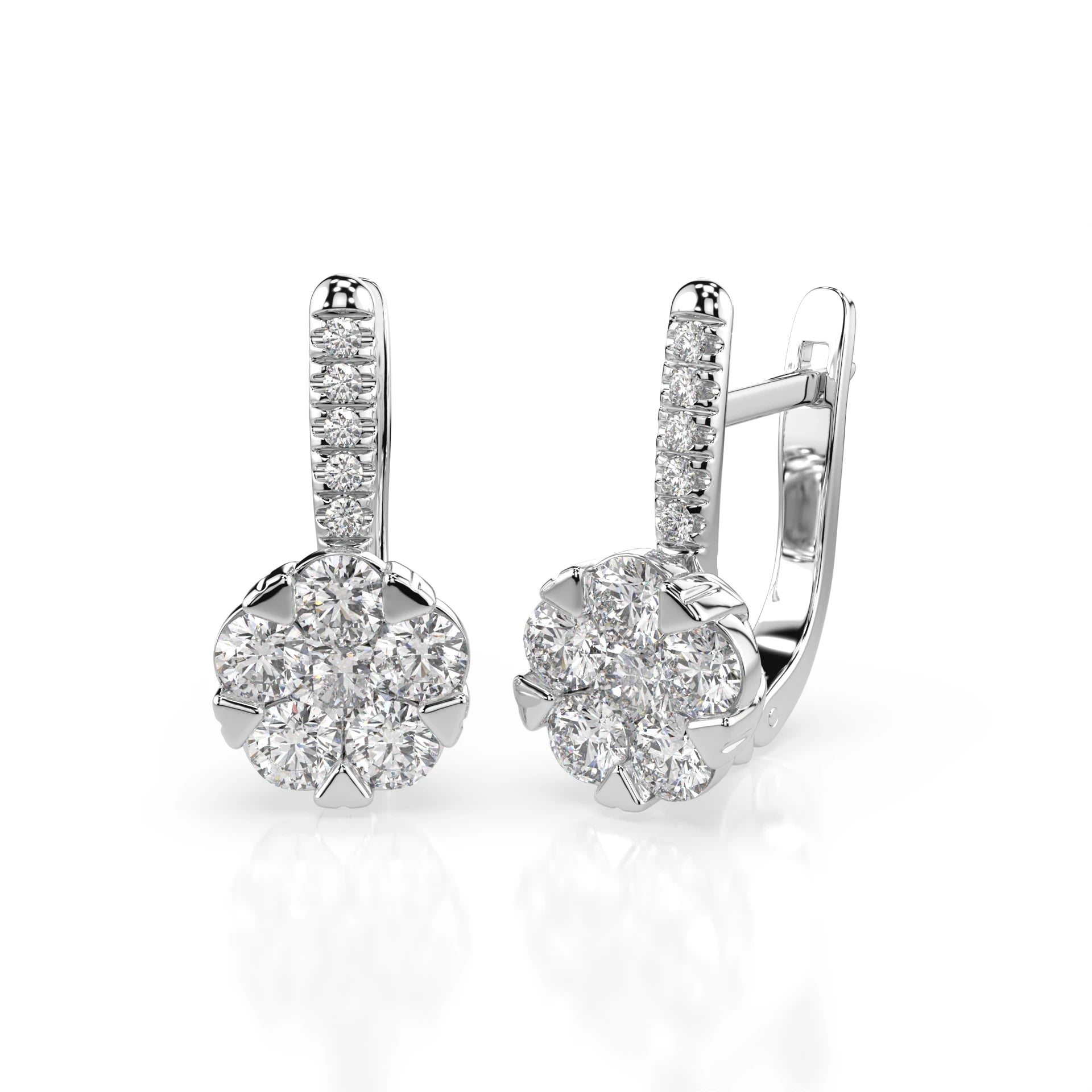 Illusion Earring (Round), 0.3 ct — 102-10015/4(3.4)