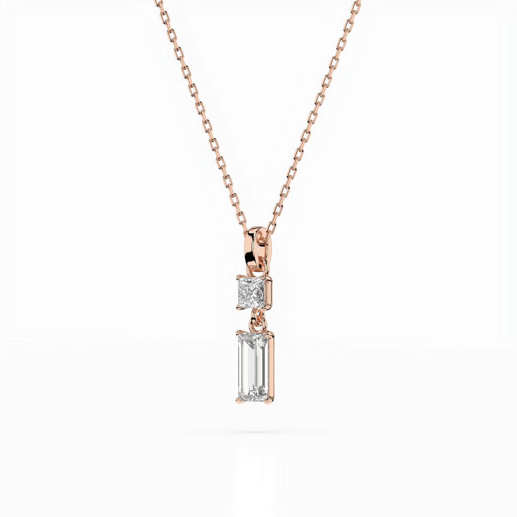 Solitaire Necklace (Baguette), 0.1 ct — 104-10071/1(0.30)BAQ