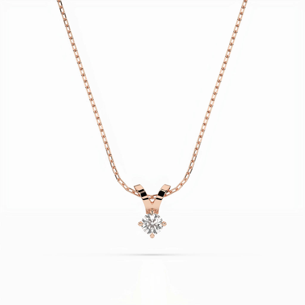 Solitaire Necklace (Round), 0.2 ct — 104-10037(3.7)