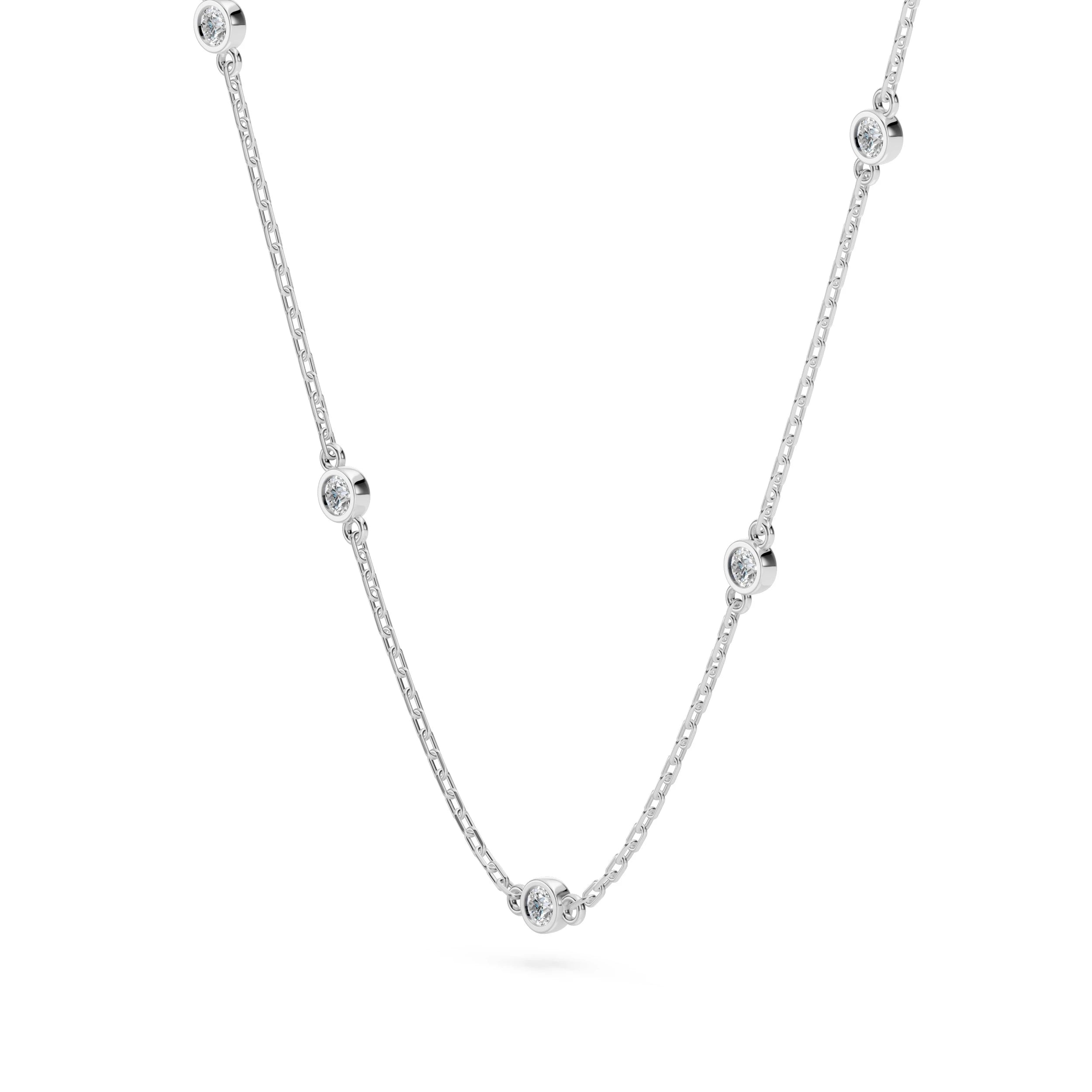 Minimalism Necklace (Round), 0.14 ct — 104-10080/5(1.9)