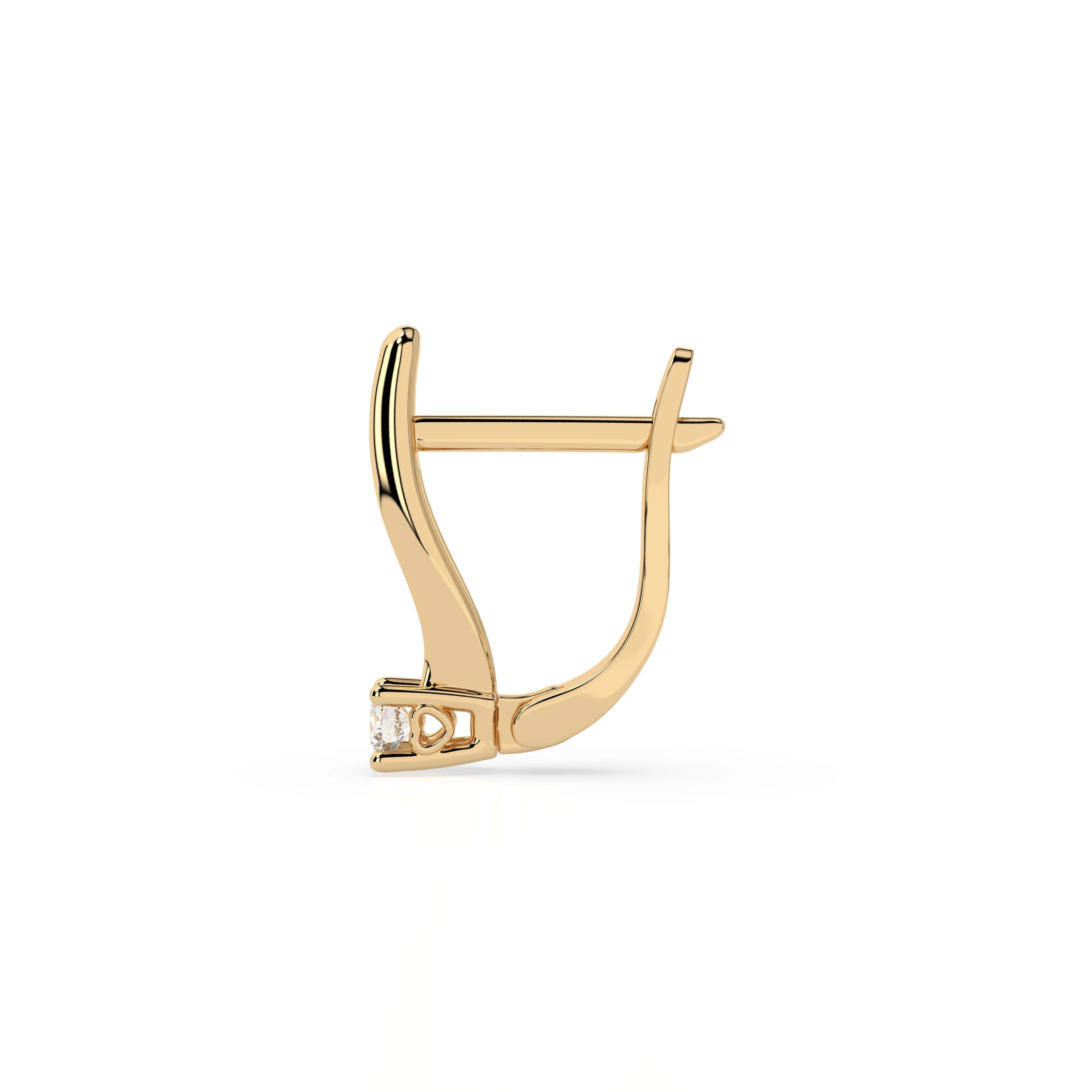Solitaire English Lock Earring (Round), 0.12 ct — 102-10035(2.5)
