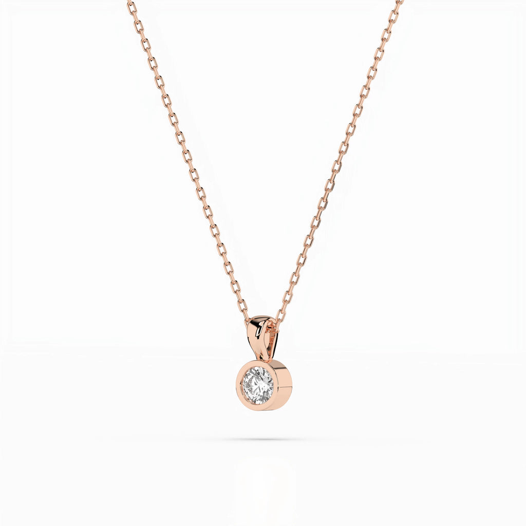 Solitaire Necklace (Round), 0.1 ct — 104-10010(3.0)