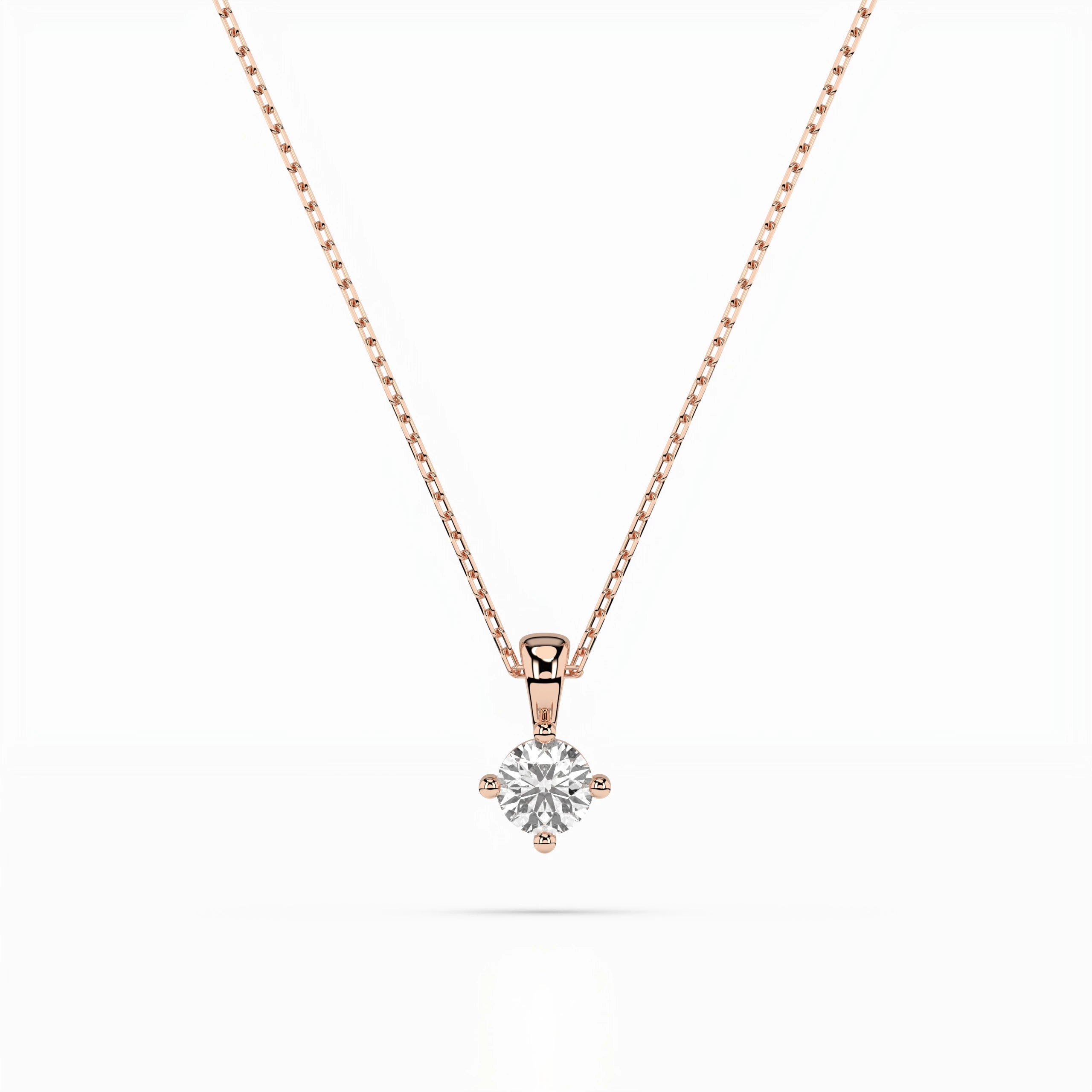 Solitaire Necklace (Round), 0.2 ct — 104-10011(3.7)