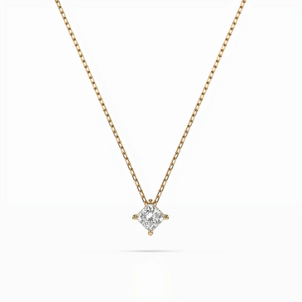 Solitaire Necklace (Princess), 0.17 ct — 104-10055(3.0)PR