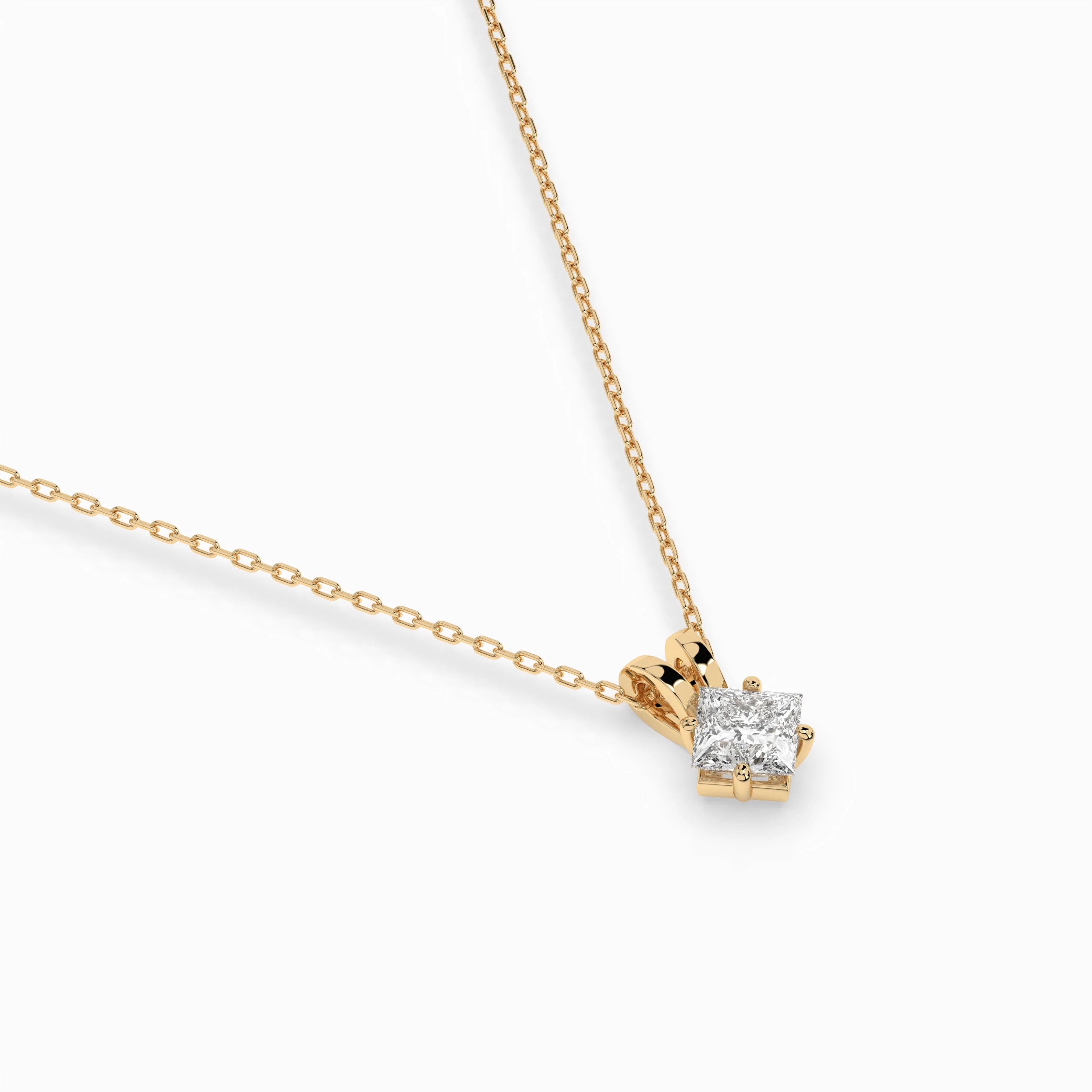 Solitaire Necklace (Princess), 0.3 ct — 104-10070(0.30)PR