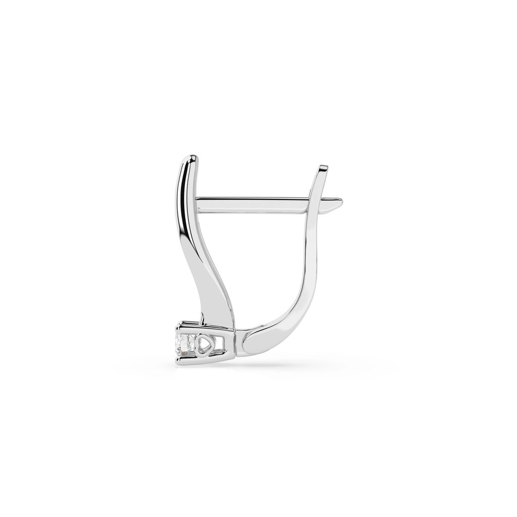 Solitaire English Lock Earring (Round), 0.12 ct — 102-10035(2.5)