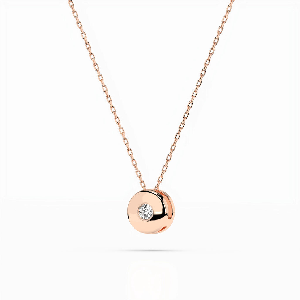 Solitaire Necklace (Round), 0.04 ct — 104-10015(2.2)
