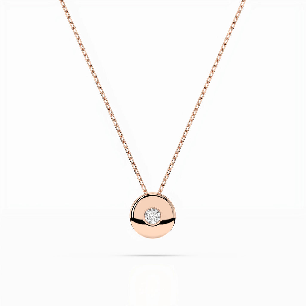 Solitaire Necklace (Round), 0.04 ct — 104-10015(2.2)