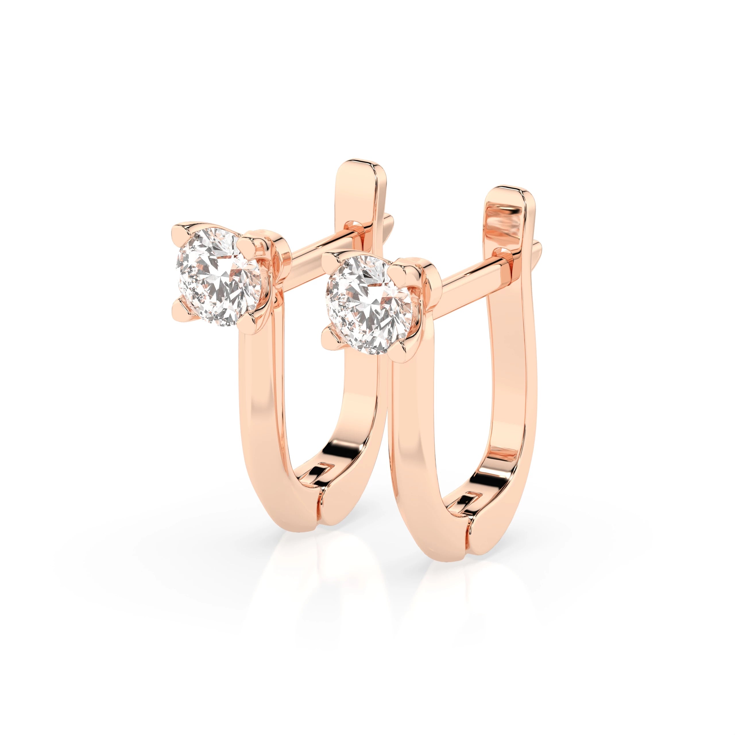 Solitaire English Lock Earring (Round), 0.6 ct — 102-10089(4.2)