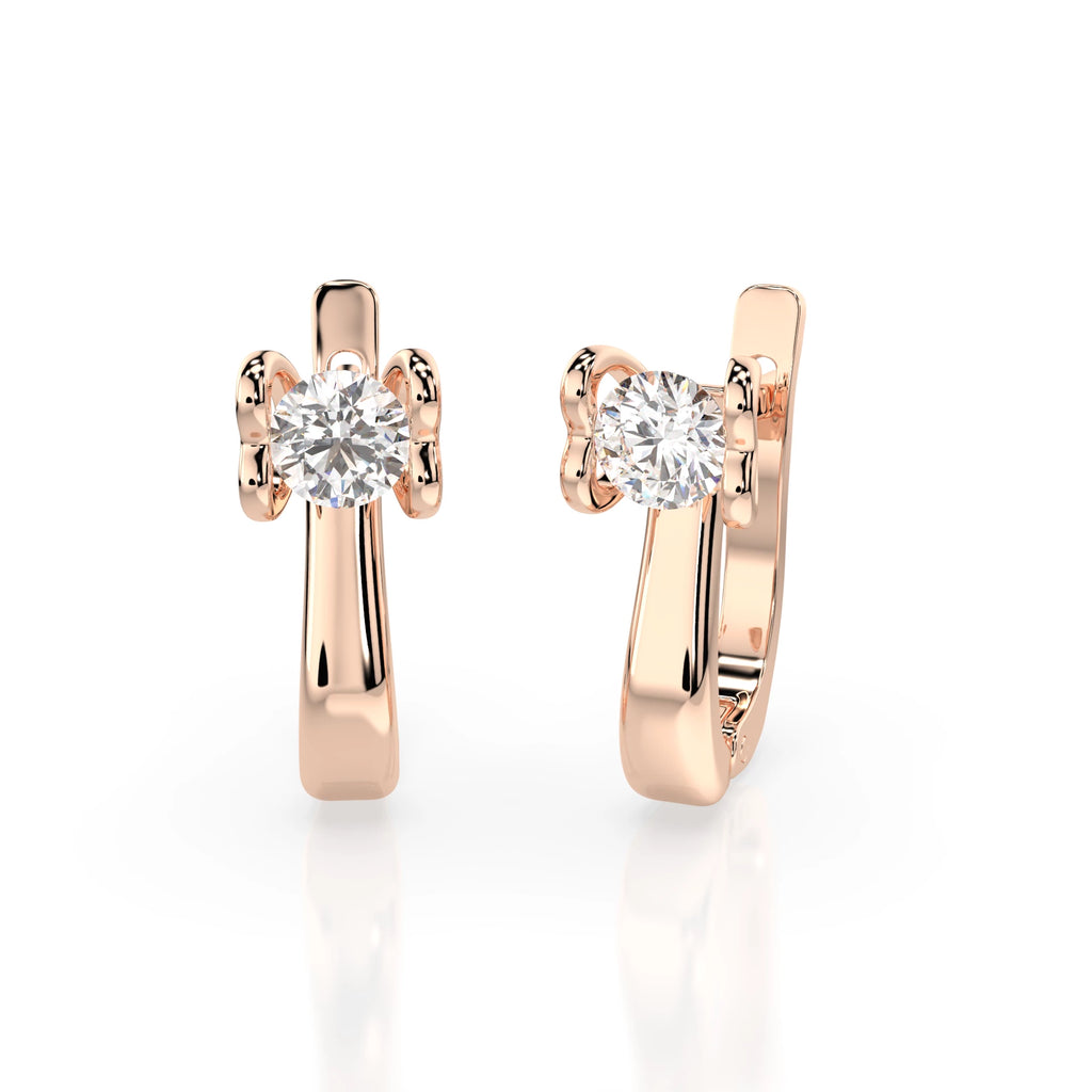 Solitaire English Lock Earring (Round), 0.5 ct — 102-10013(4.0)