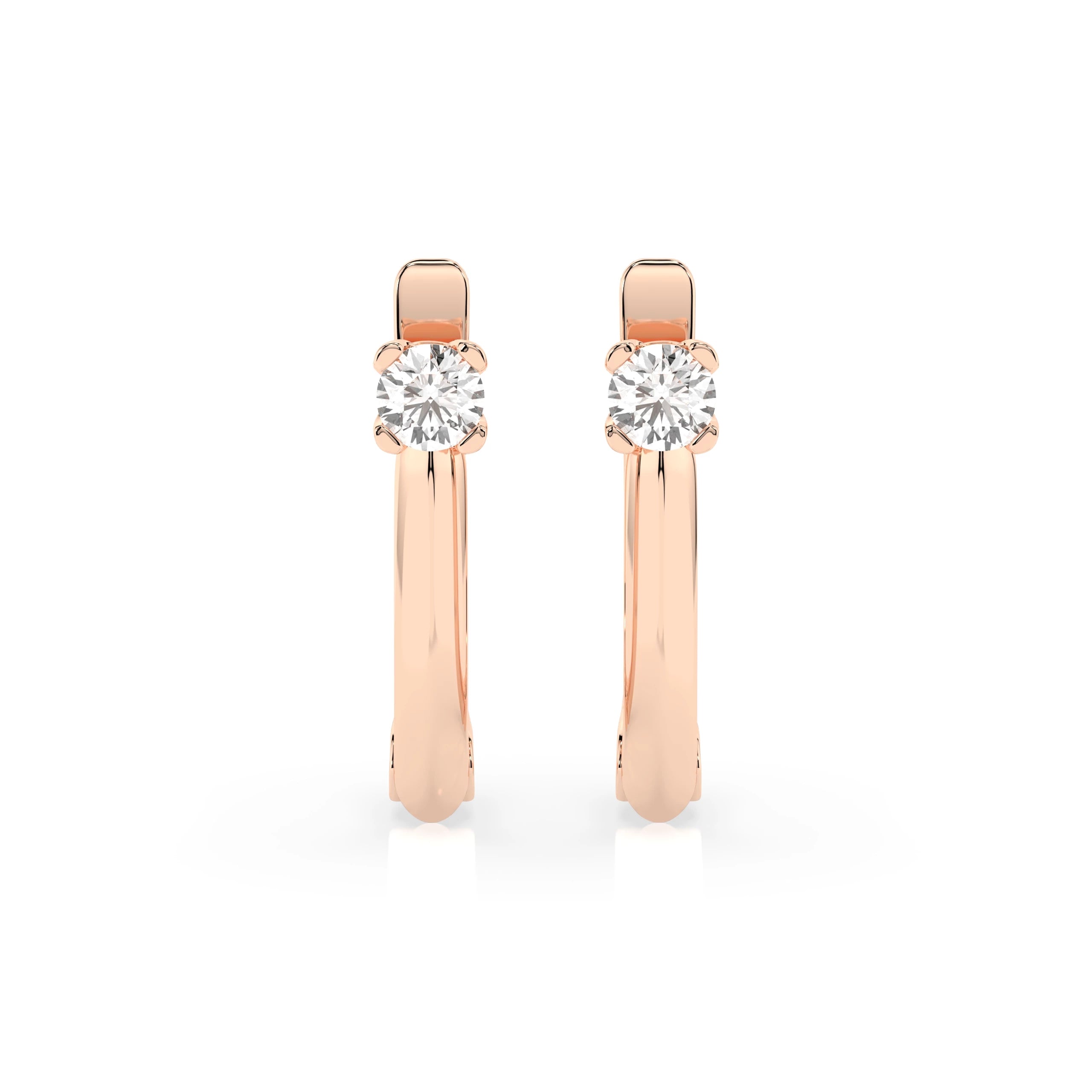 Solitaire English Lock Earring (Round), 0.12 ct — 102-10089(2.5)