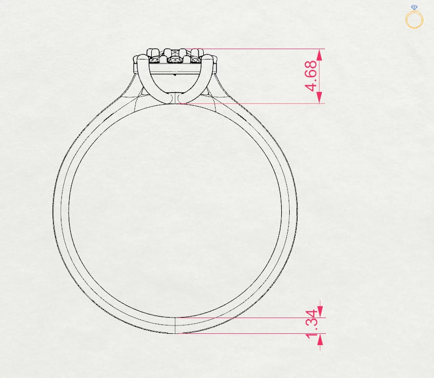 Solitaire Eternity Ring (Round), 0.15 ct — 101-10017/1(3.4)