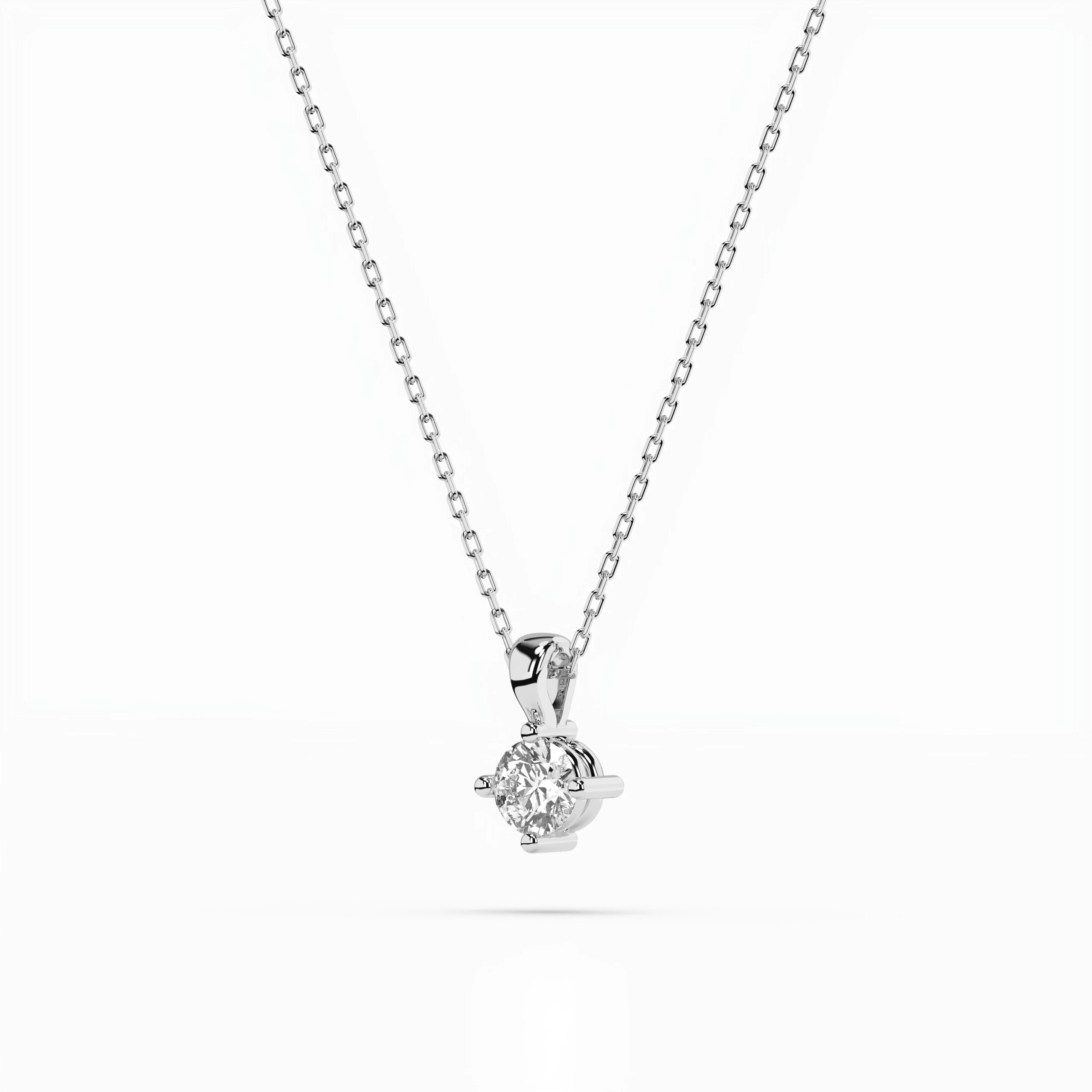 Solitaire Necklace (Round), 0.1 ct — 104-10011(3.0)