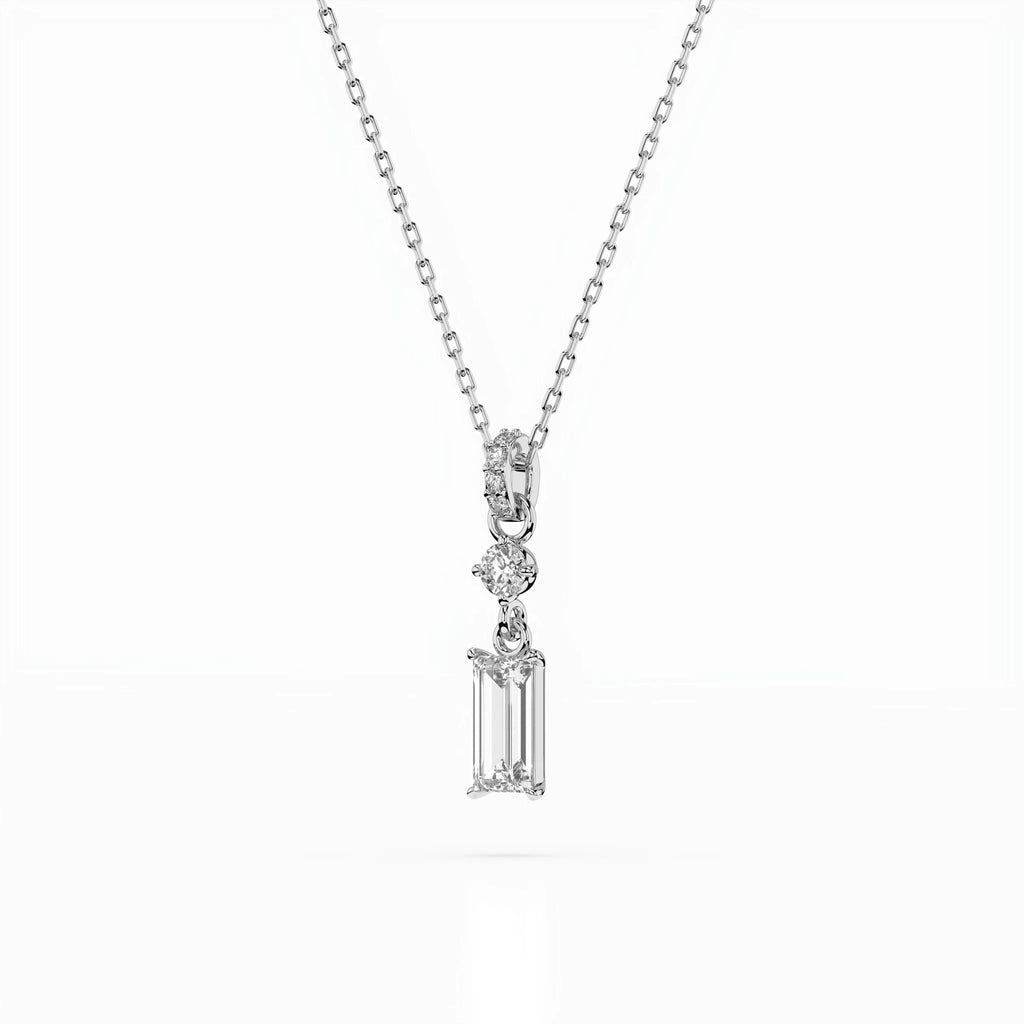 Solitaire Necklace (Baguette), 0.04 ct — 104-10071/3(0.30)BAQ