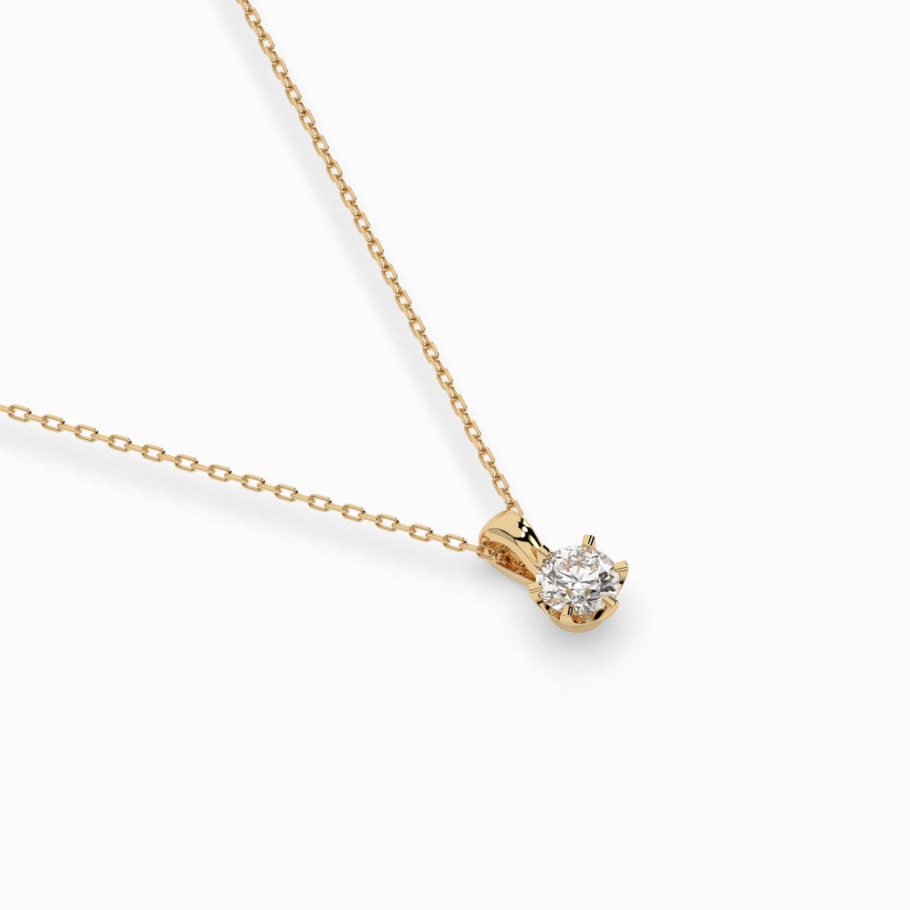 Solitaire Necklace (Round), 0.2 ct — 104-10004(3.7)