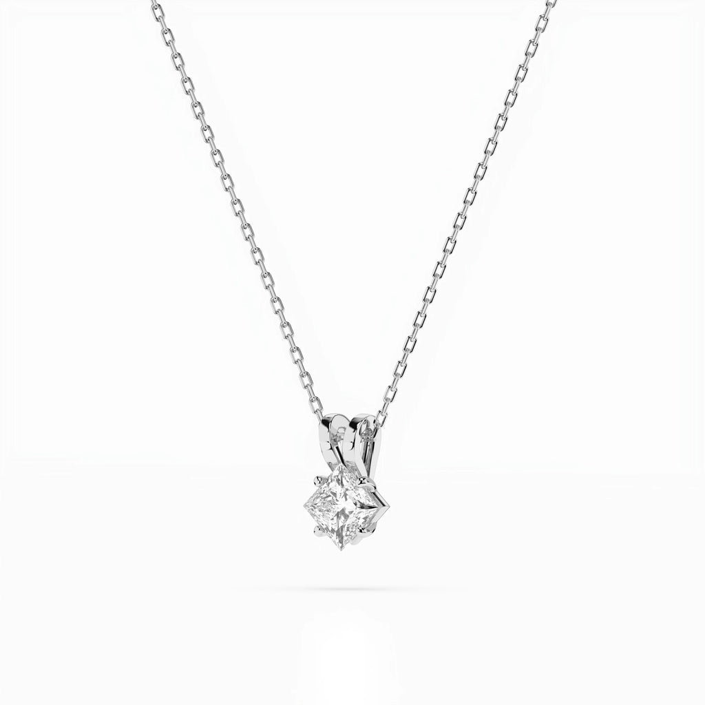 Solitaire Necklace (Princess), 0.3 ct — 104-10070(0.30)PR