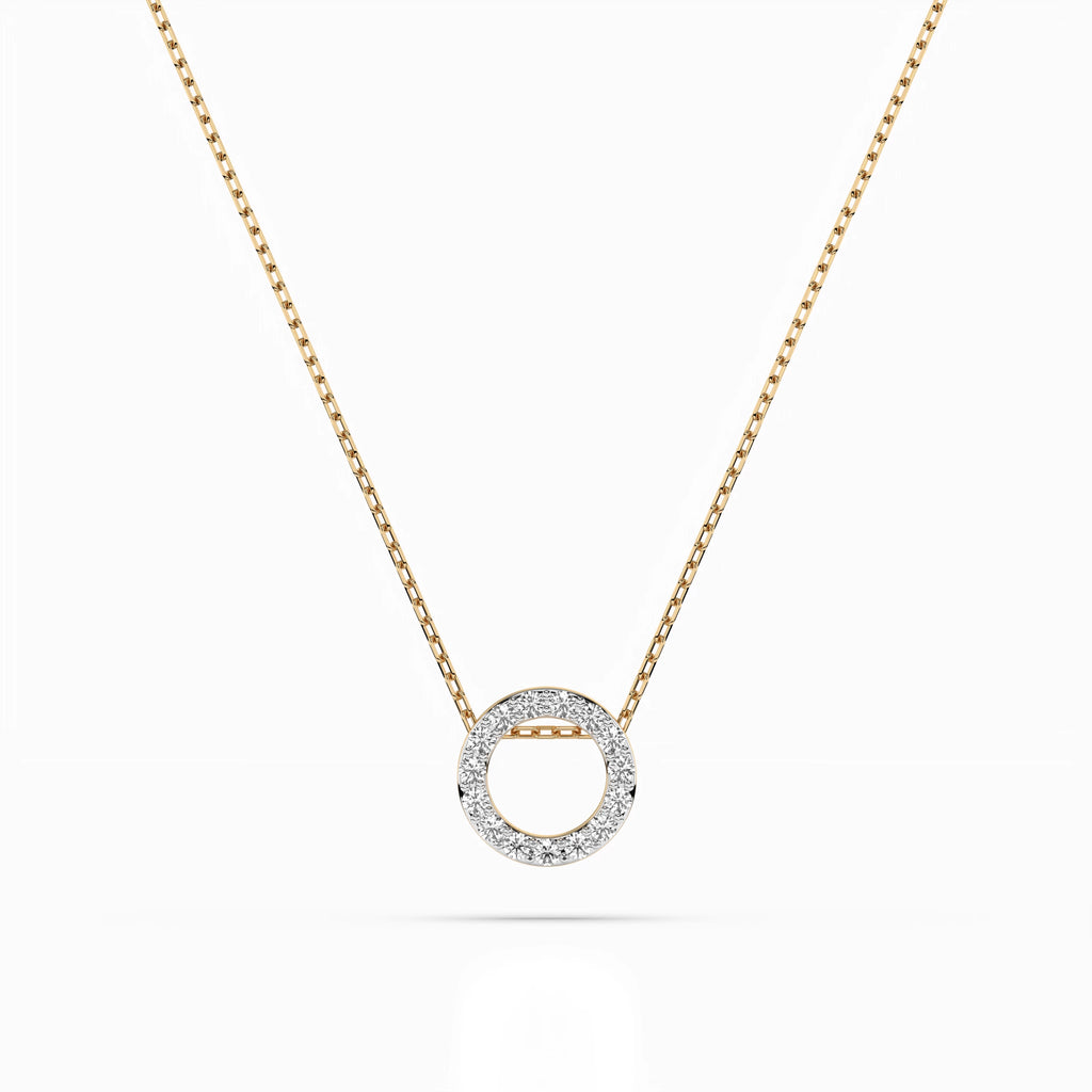 Minimalism Necklace (Round), 0.09 ct — 104-10028
