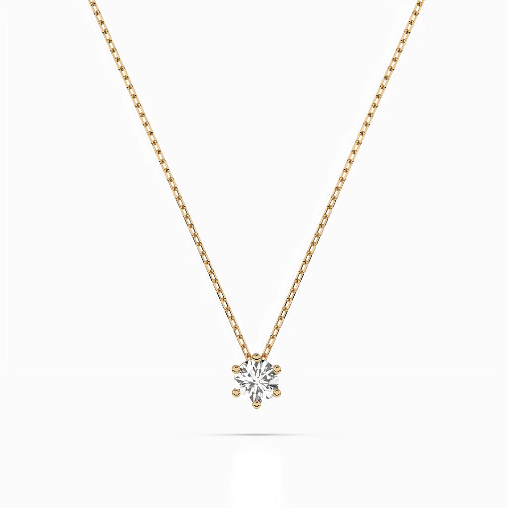 Solitaire Necklace (Round), 0.15 ct — 104-10003(3.4)