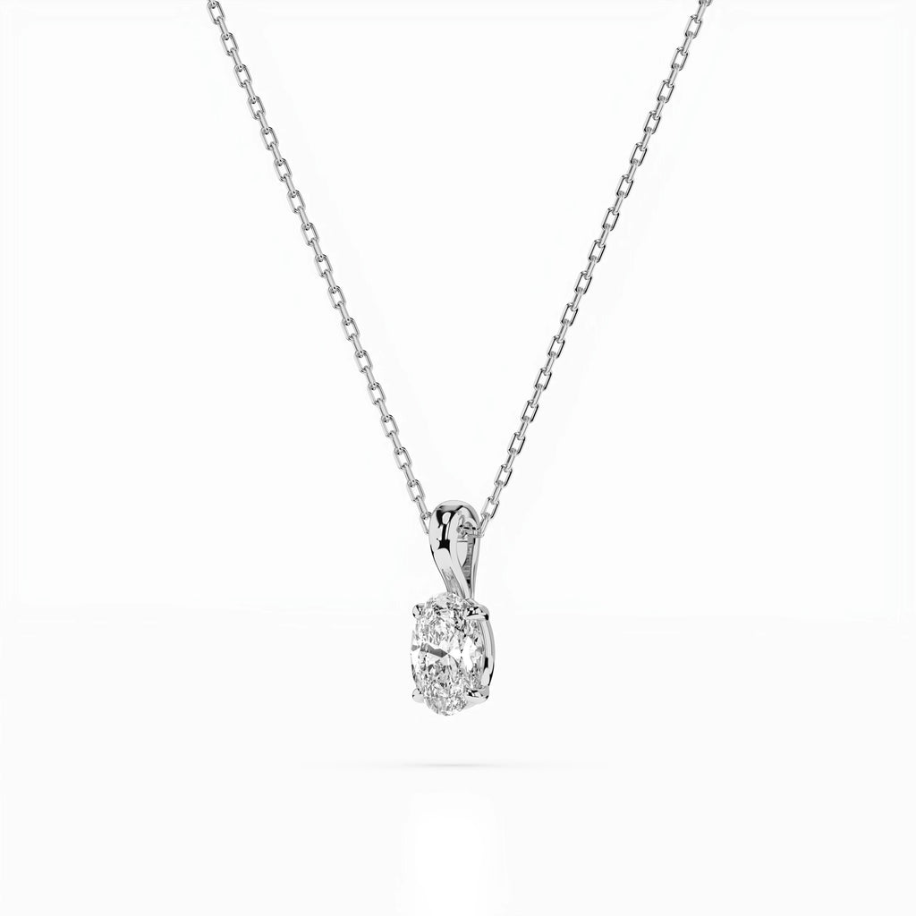 Solitaire Necklace (Oval), 0.3 ct — 104-10069(0.30)OV