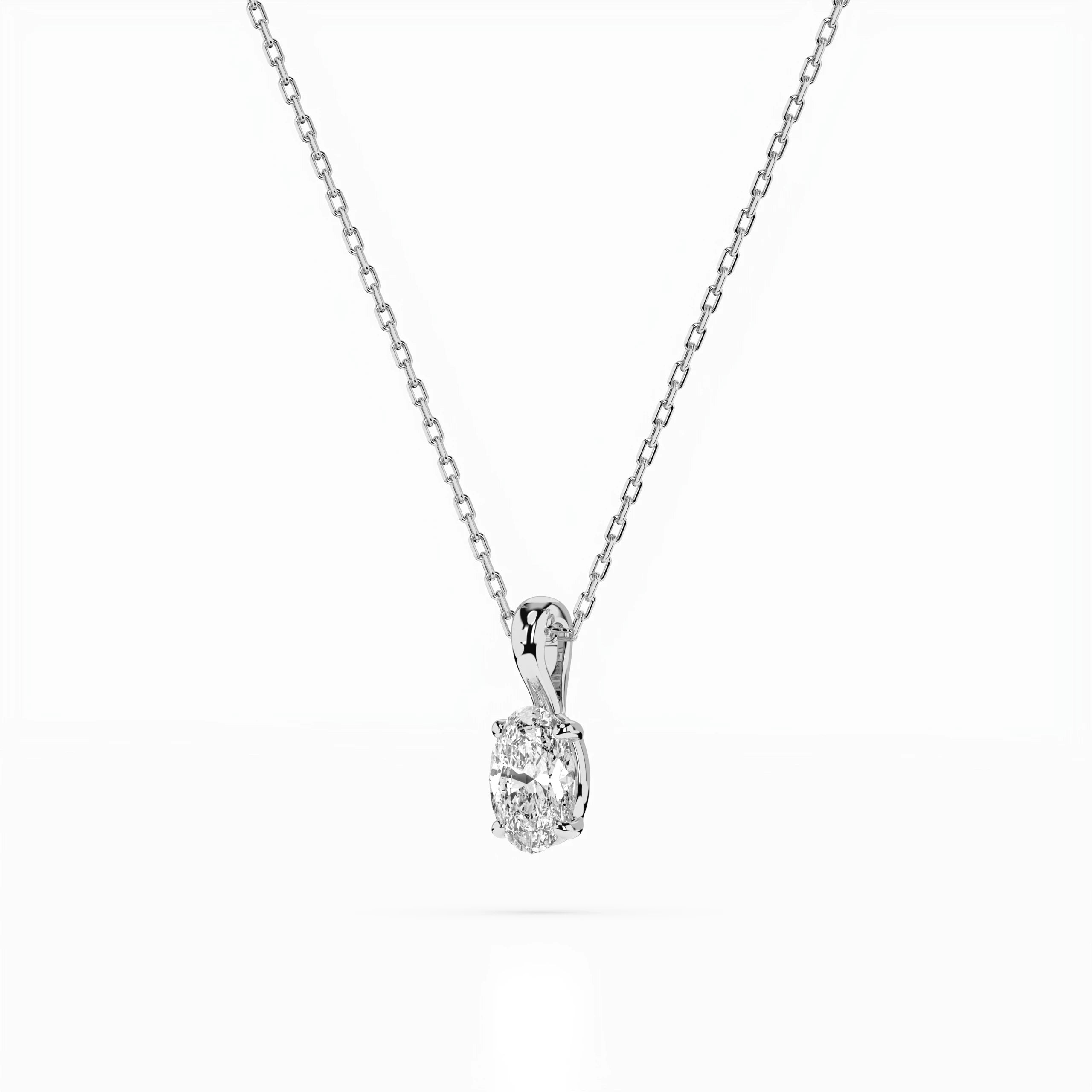 Solitaire Necklace (Oval), 0.3 ct — 104-10069(0.30)OV