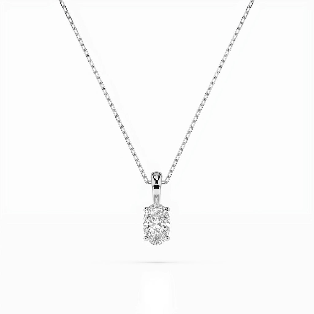 Solitaire Necklace (Oval), 0.3 ct — 104-10069(0.30)OV