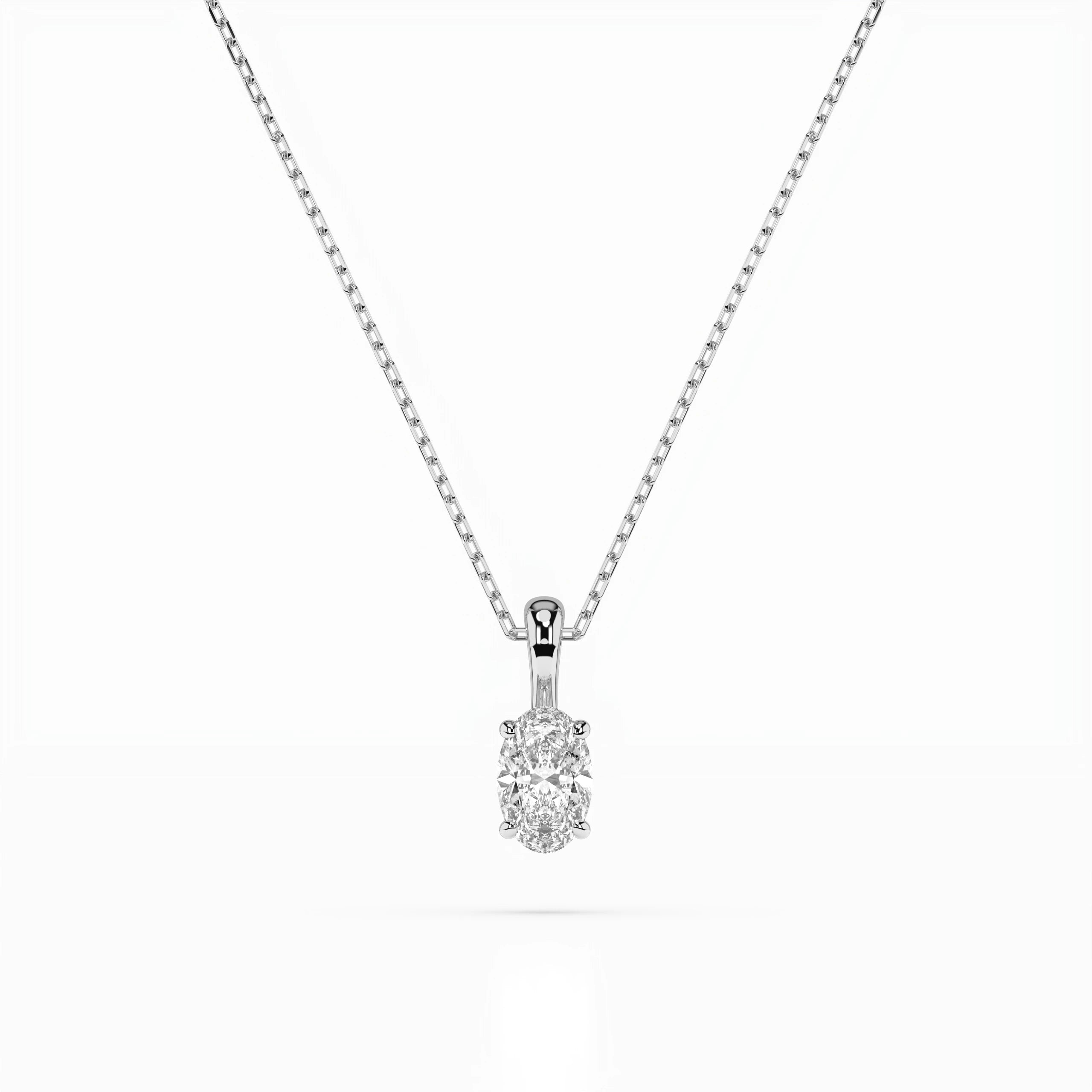 Solitaire Necklace (Oval), 0.3 ct — 104-10069(0.30)OV