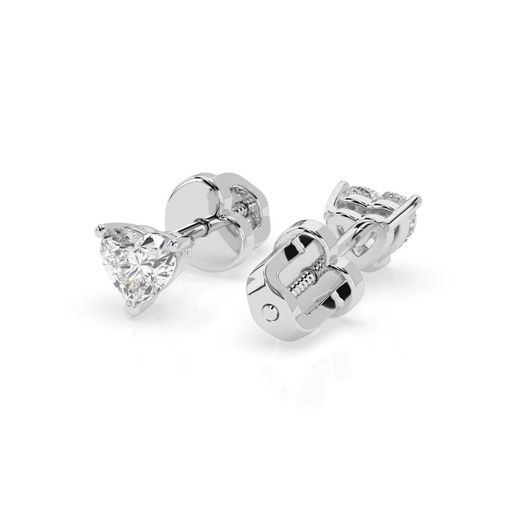 Solitaire Butterfly Earring (Heart), 0.6 ct — 102-10190(0.30)HRT