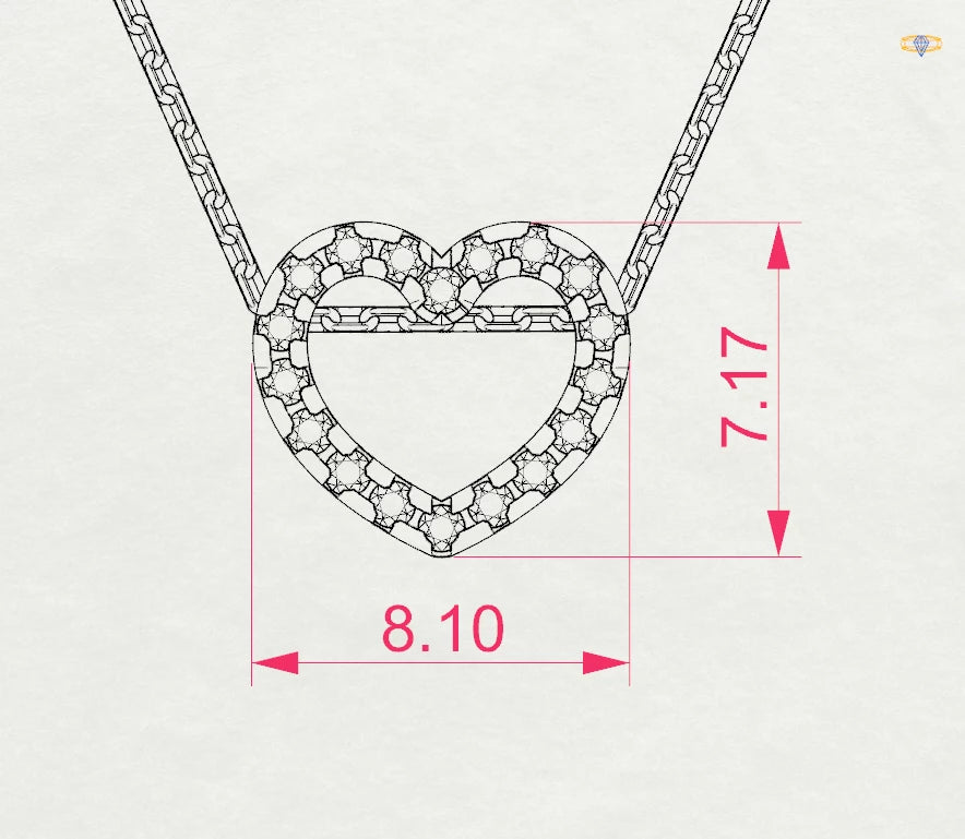 Minimalism Necklace (Round), 0.09 ct — 104-10051