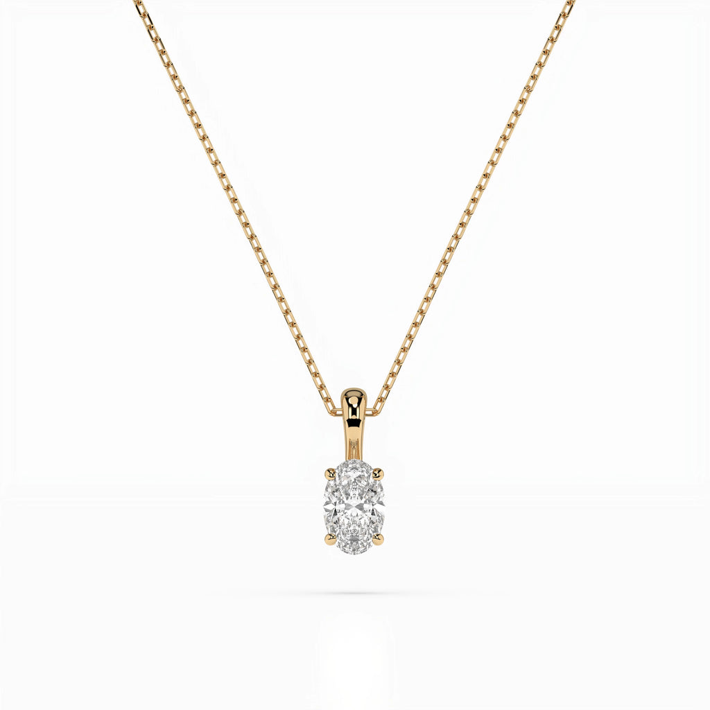 Solitaire Necklace (Oval), 0.3 ct — 104-10069(0.30)OV