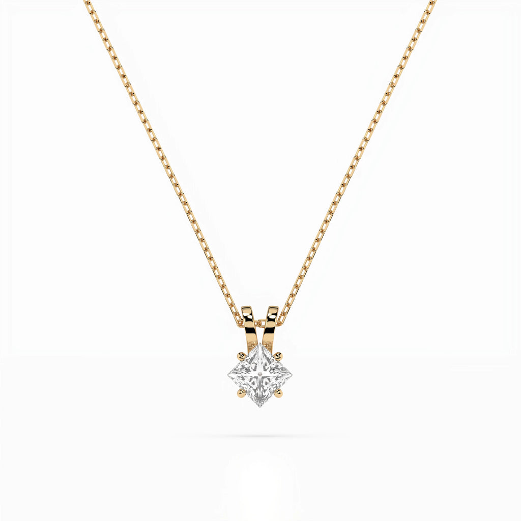 Solitaire Necklace (Princess), 0.3 ct — 104-10070(0.30)PR