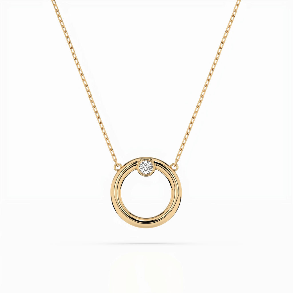 Minimalism Necklace (Round), 0.03 ct — 104-10056