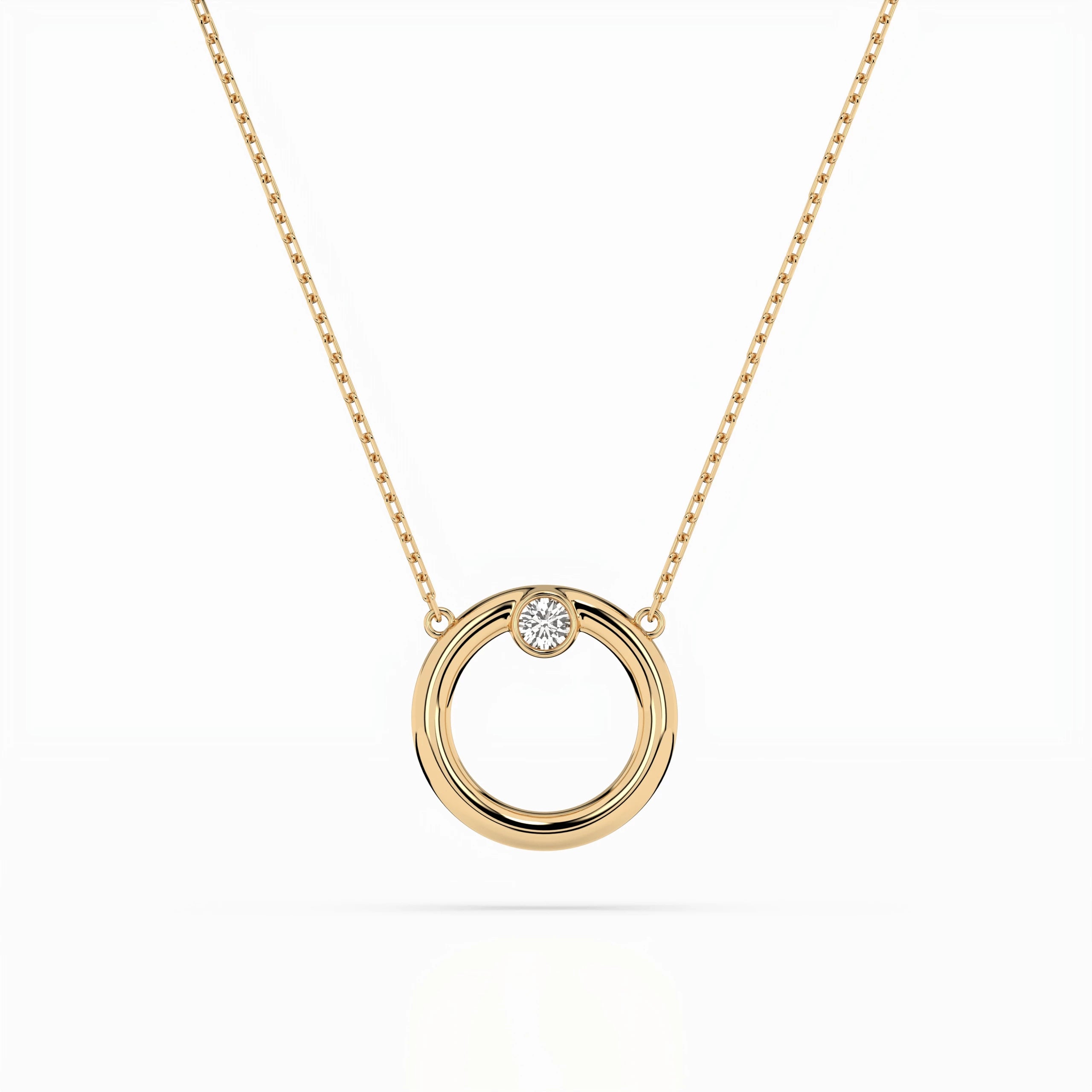 Minimalism Necklace (Round), 0.03 ct — 104-10056