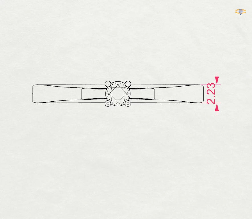 Solitaire Ring (Round), 0.1 ct — 101-10012/1(3.0)