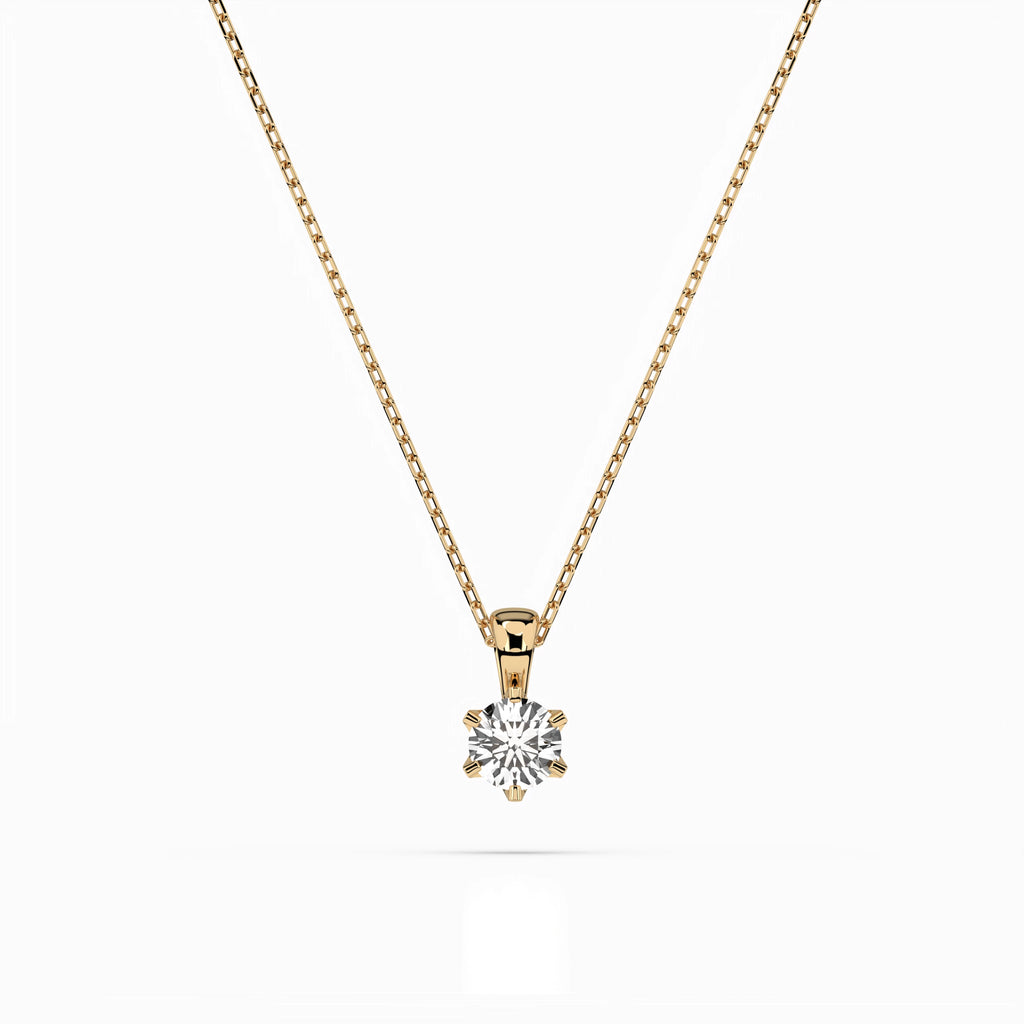 Solitaire Necklace (Round), 0.15 ct — 104-10004(3.4)