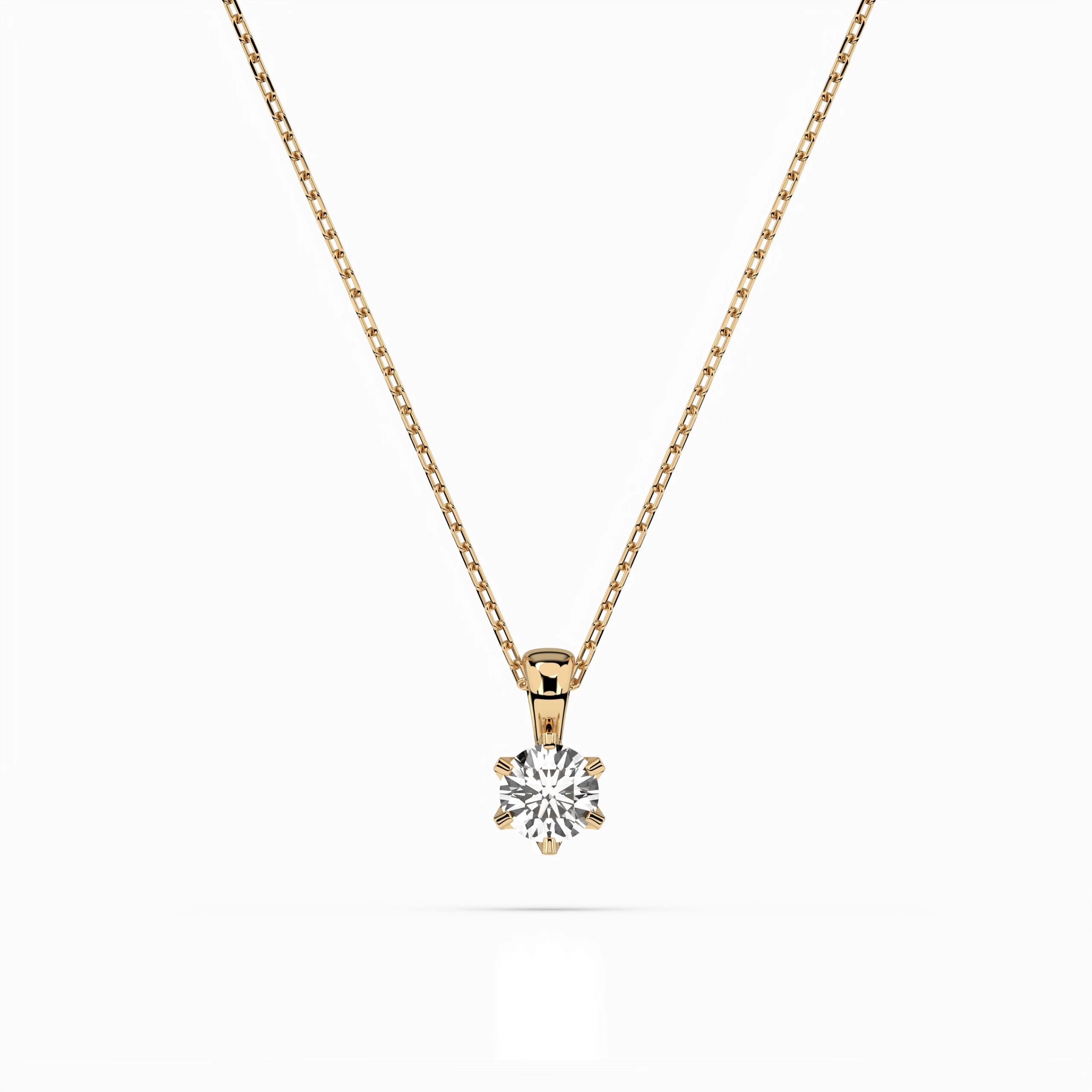 Solitaire Necklace (Round), 0.15 ct — 104-10004(3.4)