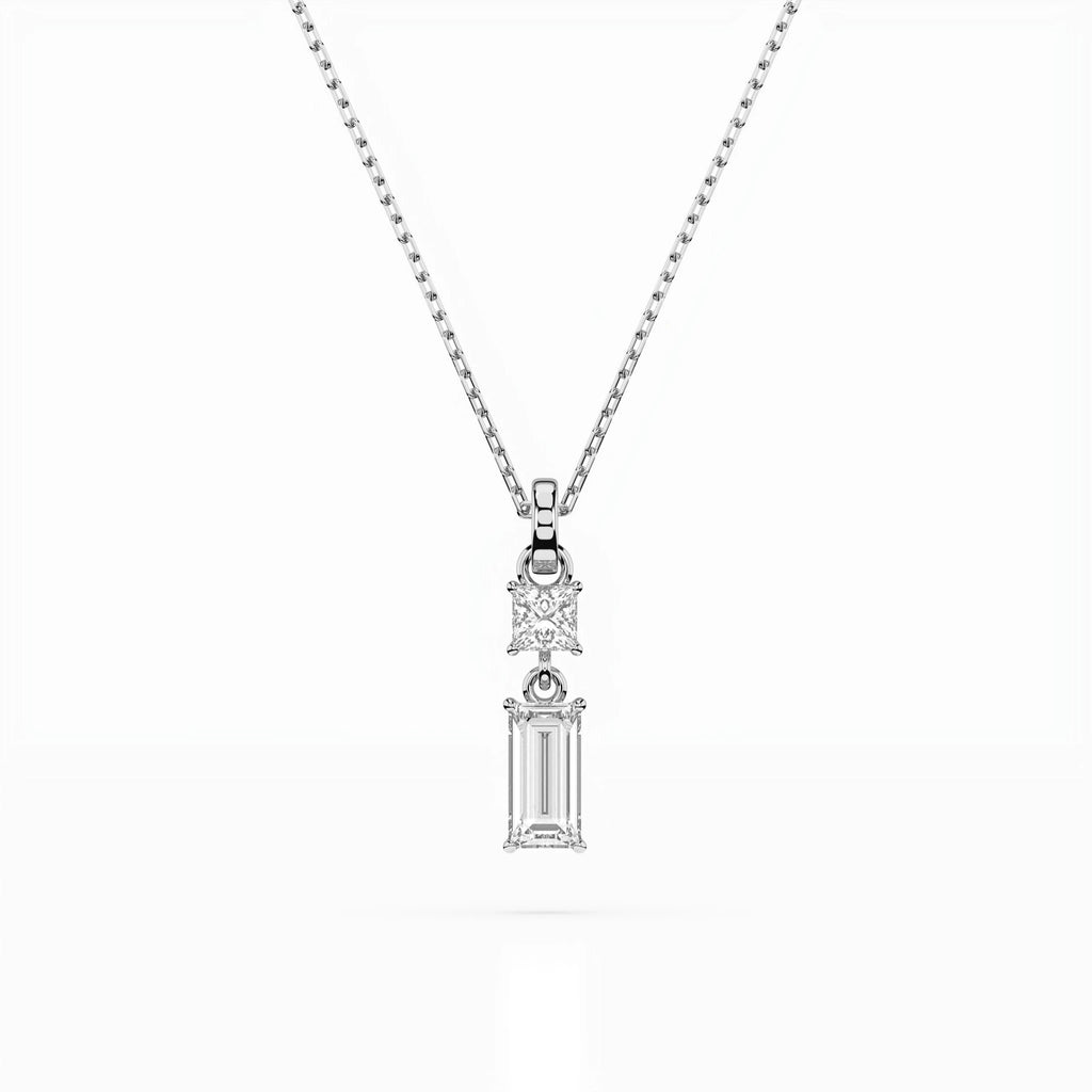 Solitaire Necklace (Baguette), 0.1 ct — 104-10071/1(0.30)BAQ