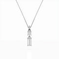 Solitaire Necklace (Baguette), 0.1 ct — 104-10071/1(0.30)BAQ
