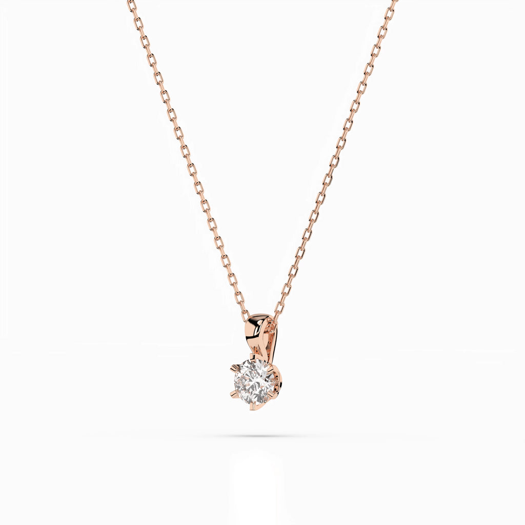 Solitaire Necklace (Round), 0.2 ct — 104-10004(3.7)