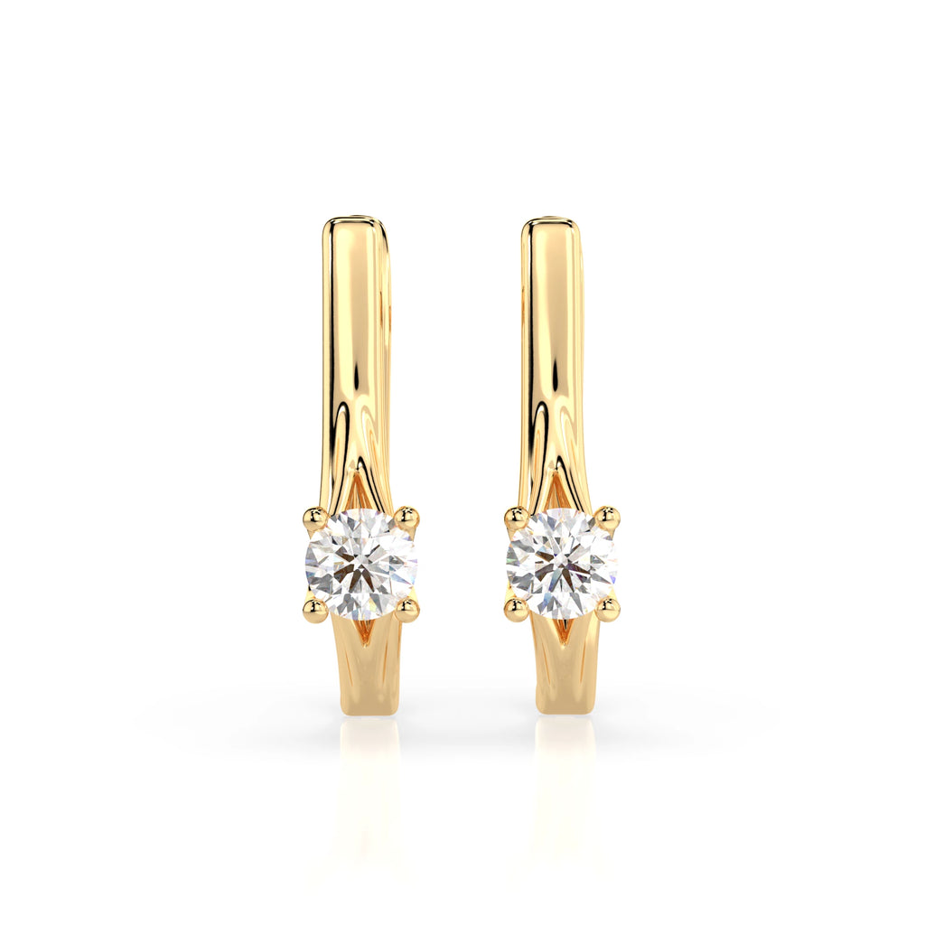 Solitaire English Lock Earring (Round), 0.2 ct — 102-10014(3.0)