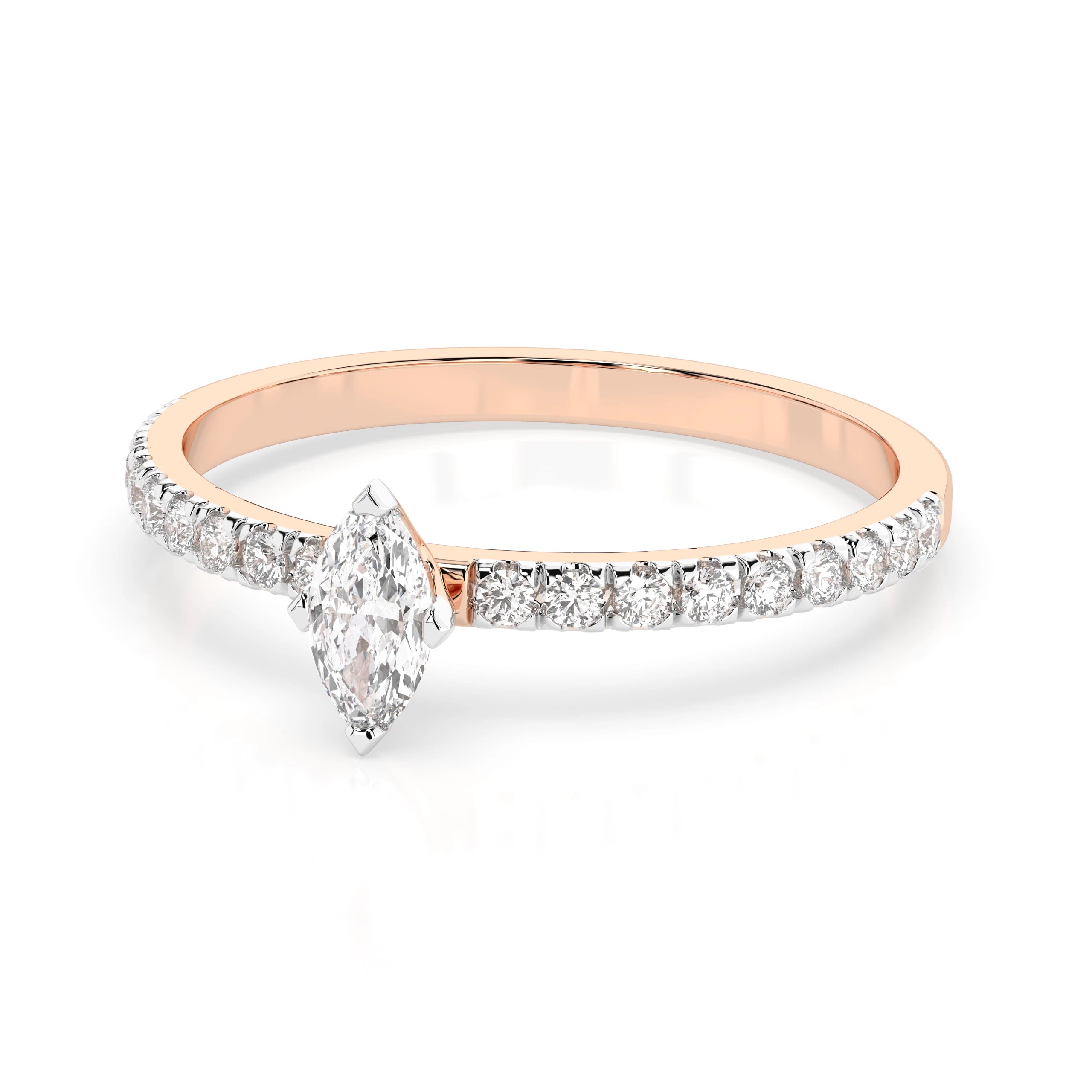 Solitaire Eternity Ring (Marquise), 0.1 ct — 101-10181/4(0.10)MARQUISE